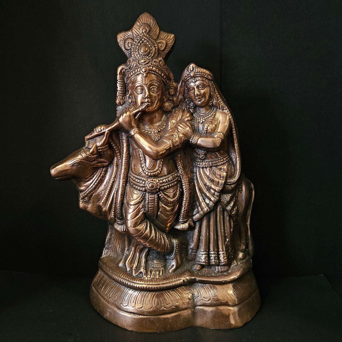 Lord Krishna Spirtual Copper idol Statue showpiece Figurine for Pooja Room & home Decor