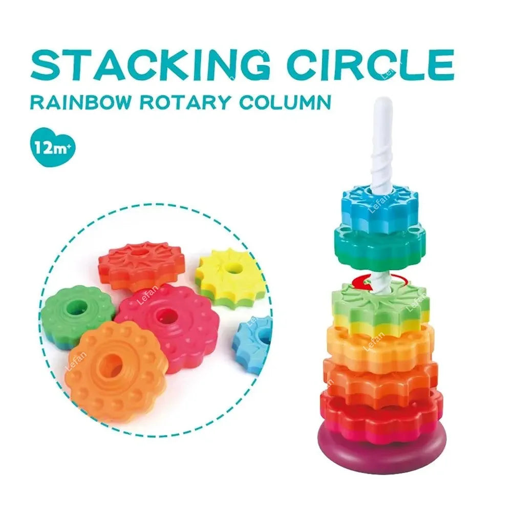 Rainbow Stacking Ring Spinning Tower for 3 years & above age old kids