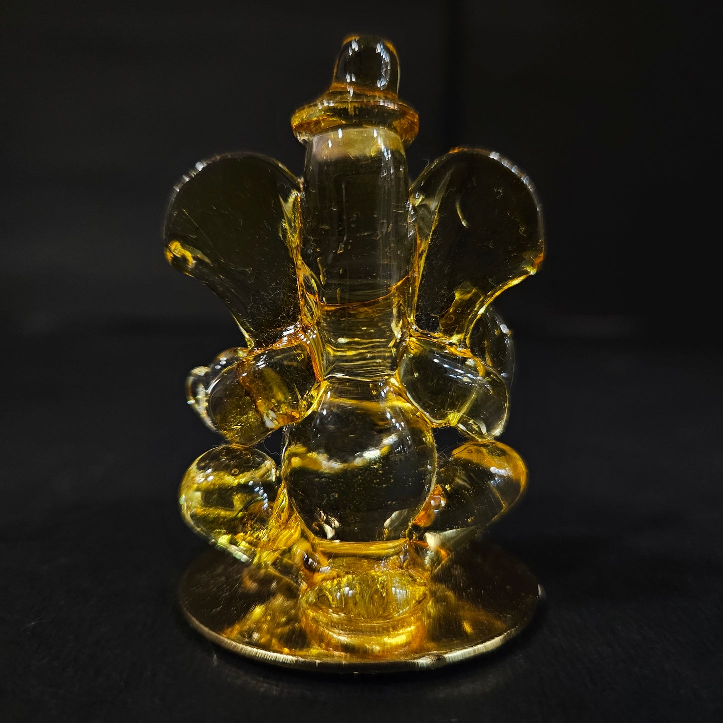 Crystal Lord Ganesha Idol Statue Sculpture for Home Decor Ganpati Idol Statue Decor Figurine Gifts Leaf Shape Base Ganesha Decorative Items for Home