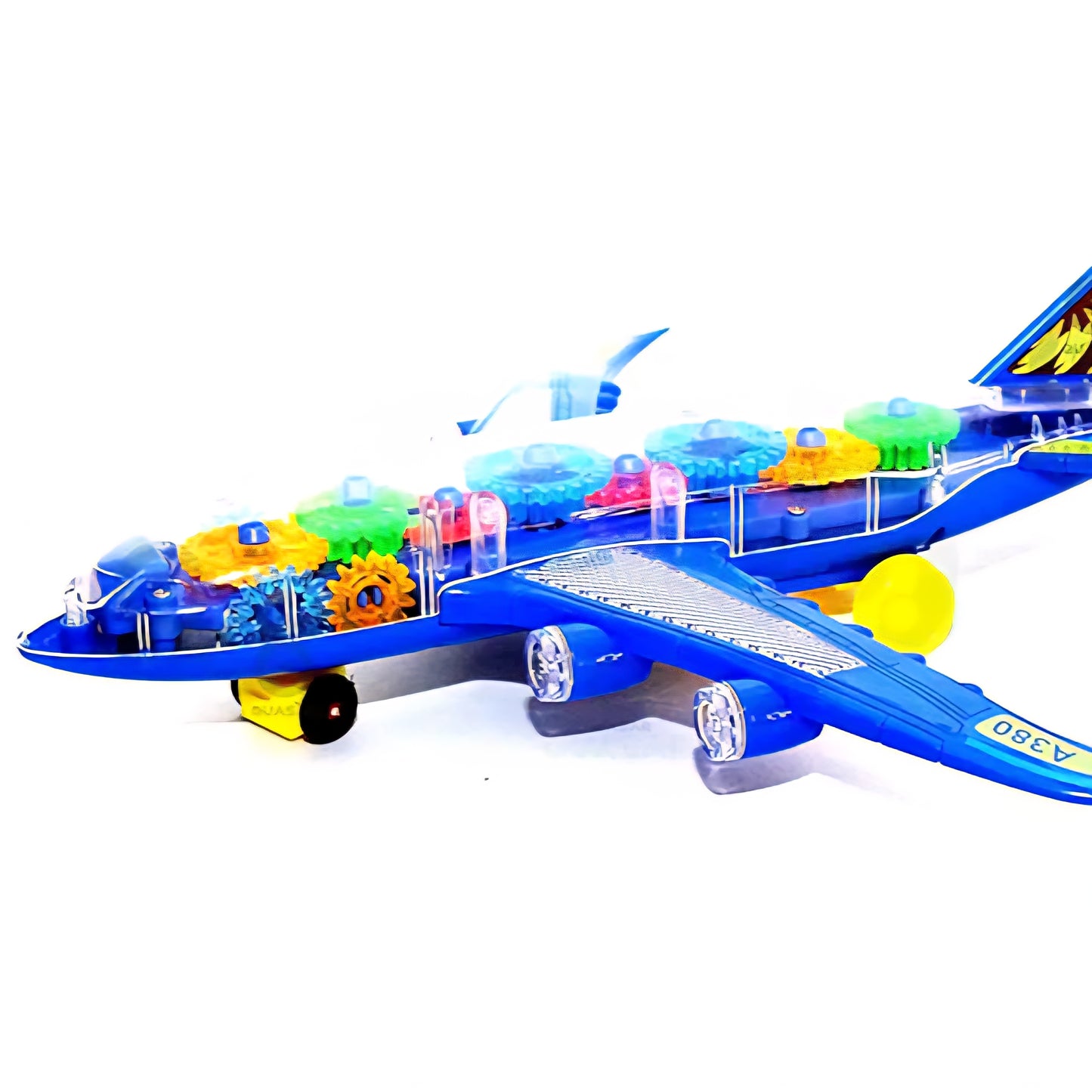 Electric Transparent Universal Gear Plane Flash Light Musical Toy Little Kids Non Toxic Fun Enjoyment Holidays Playing Best Gift Your Children