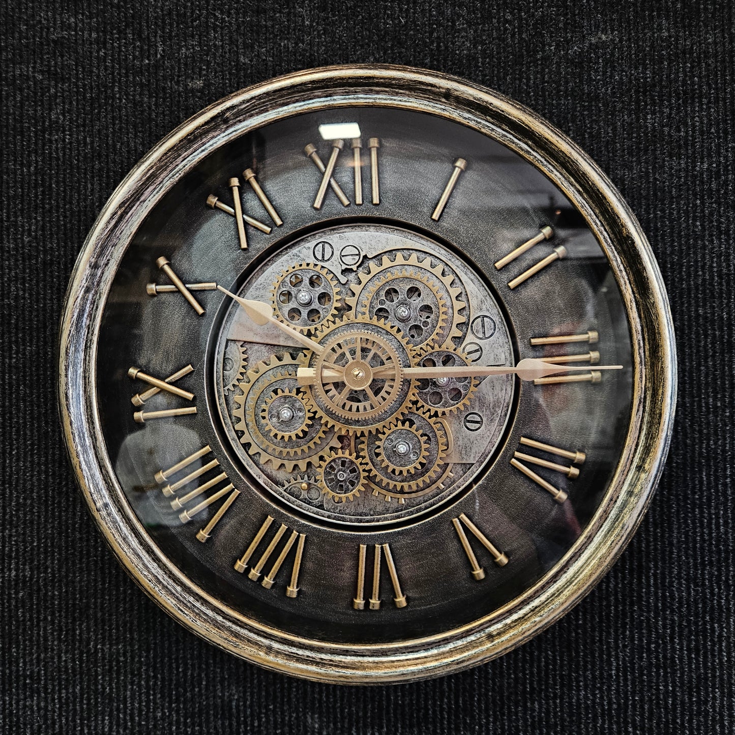 Vintage Oversized Modern Large Wall Clock with Moving Gears Steampunk Clocks