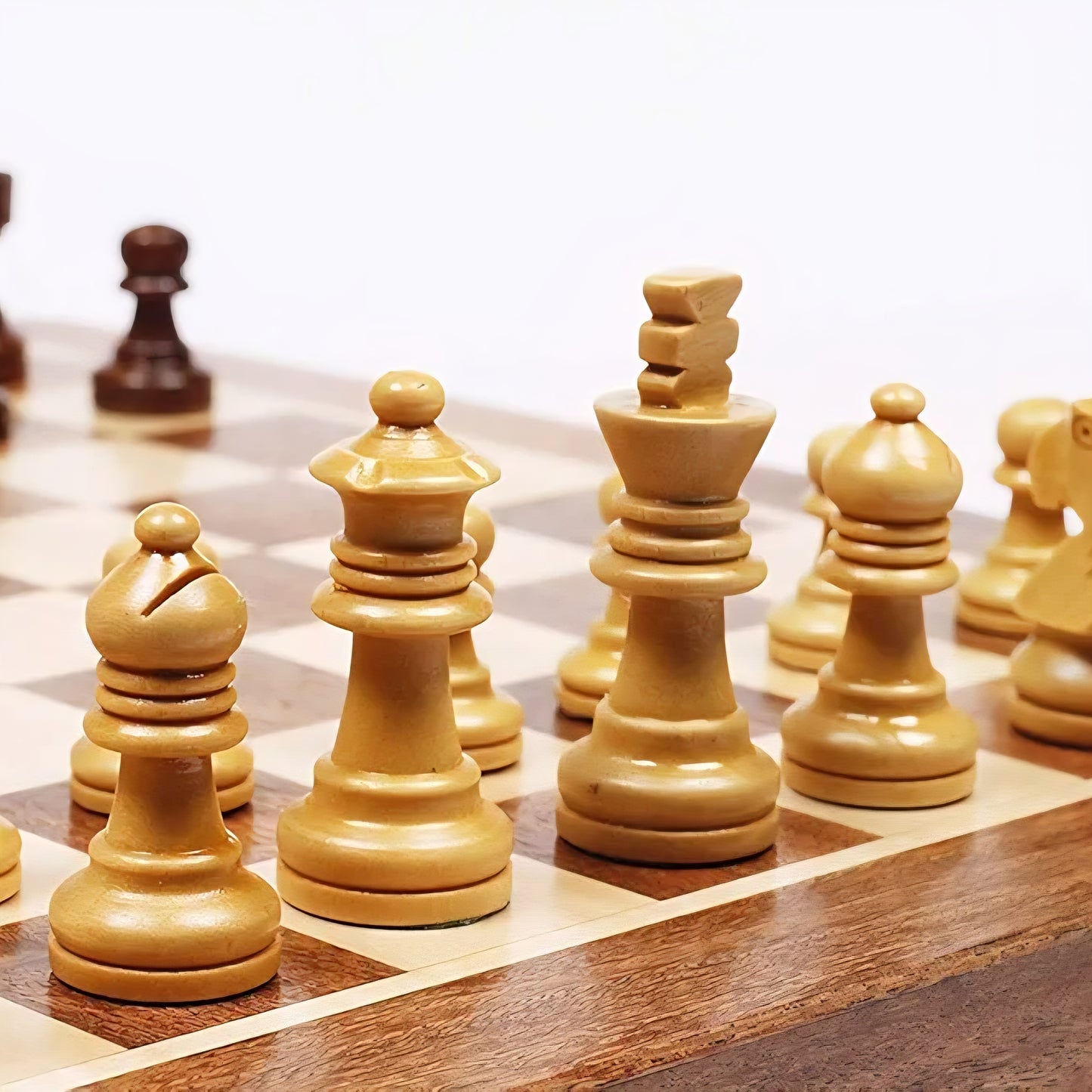 Wooden Chess Set Magnetic Folding Chess Board Game Set Chess and Checkers Backgammon Portable Folding Travel Tabletop Game Travel Chess Set Board Games for Adults Teens