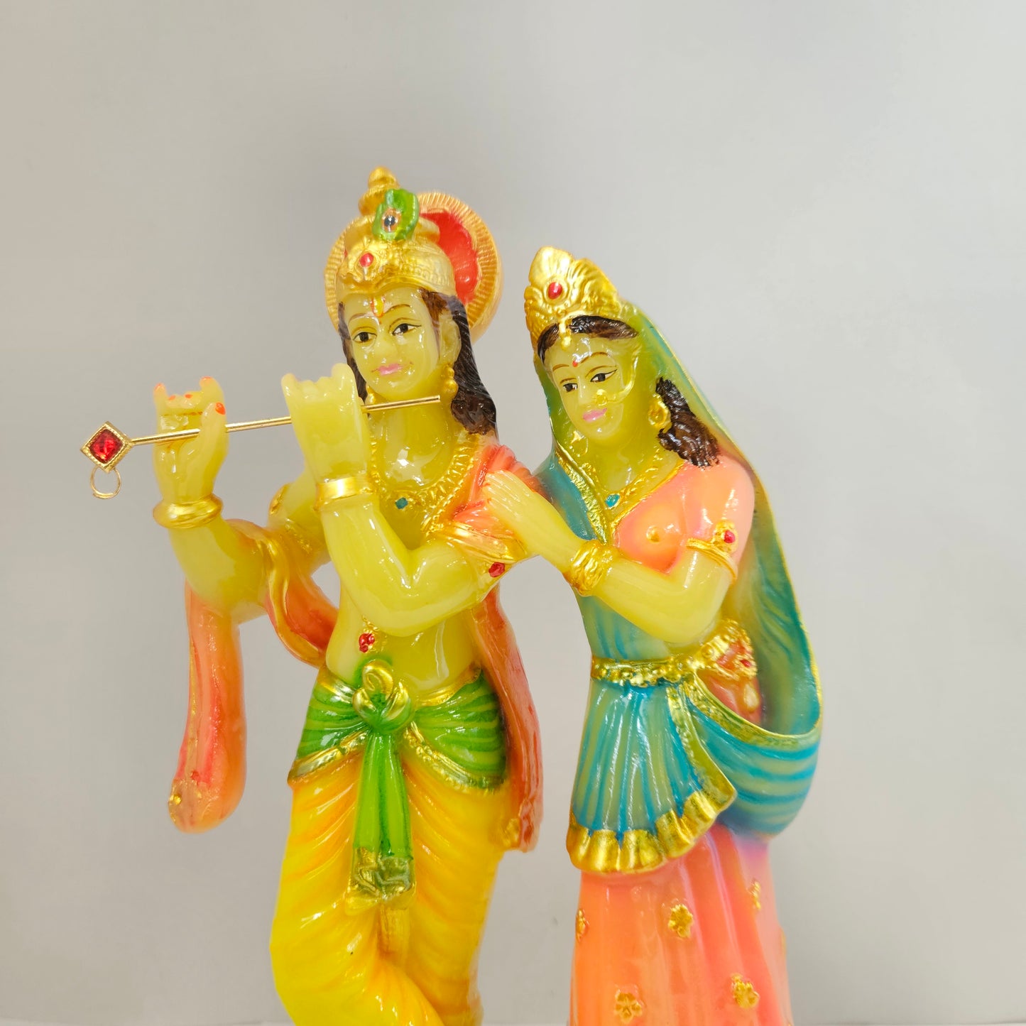 Radha Krishna Kishan Standing Murti Idol Statue Decorative Item Showpiece for Home Decor