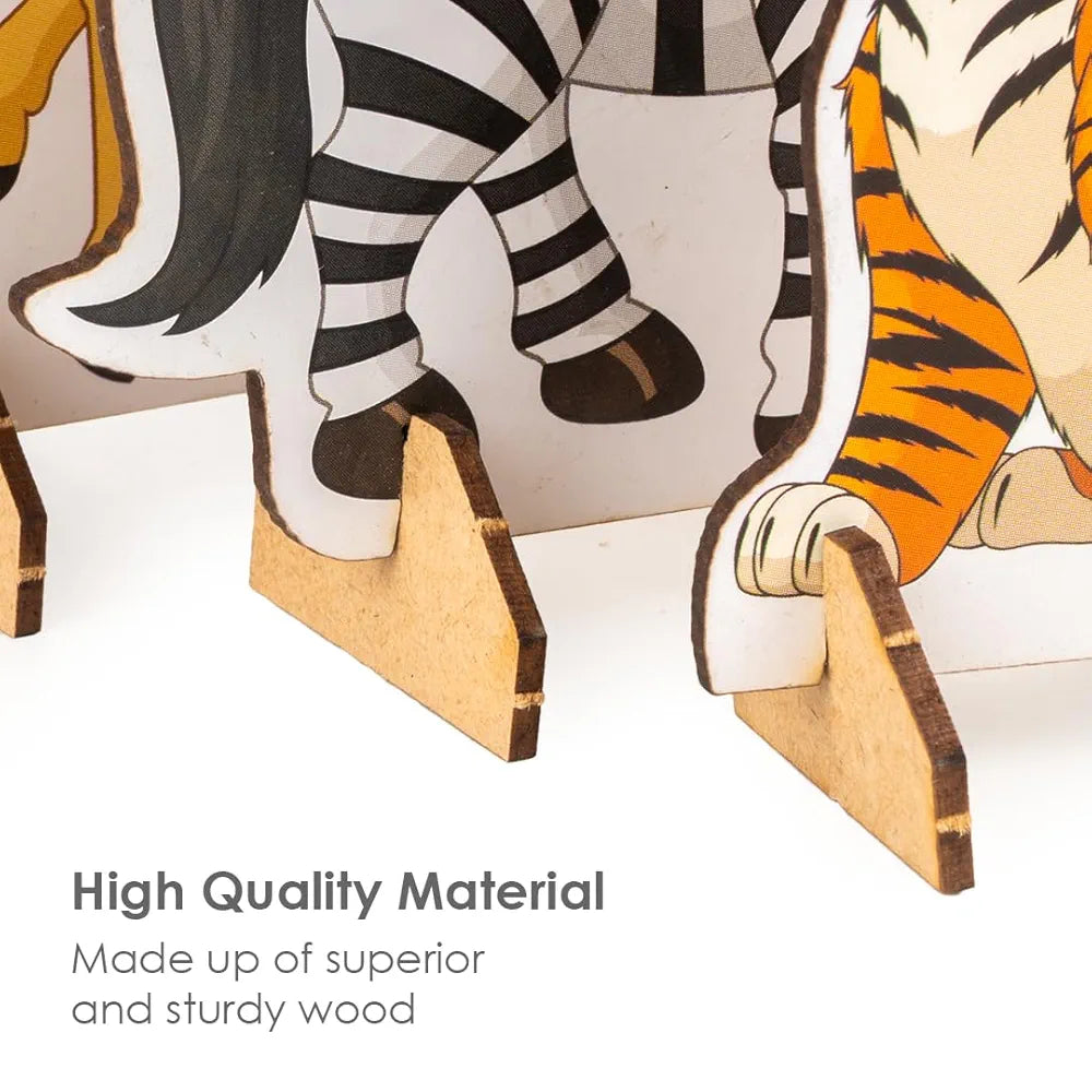 Zoology to Create 3D Jungle with Printed Wooden Cutouts Learning & Educational Game for Kids & Toddlers
