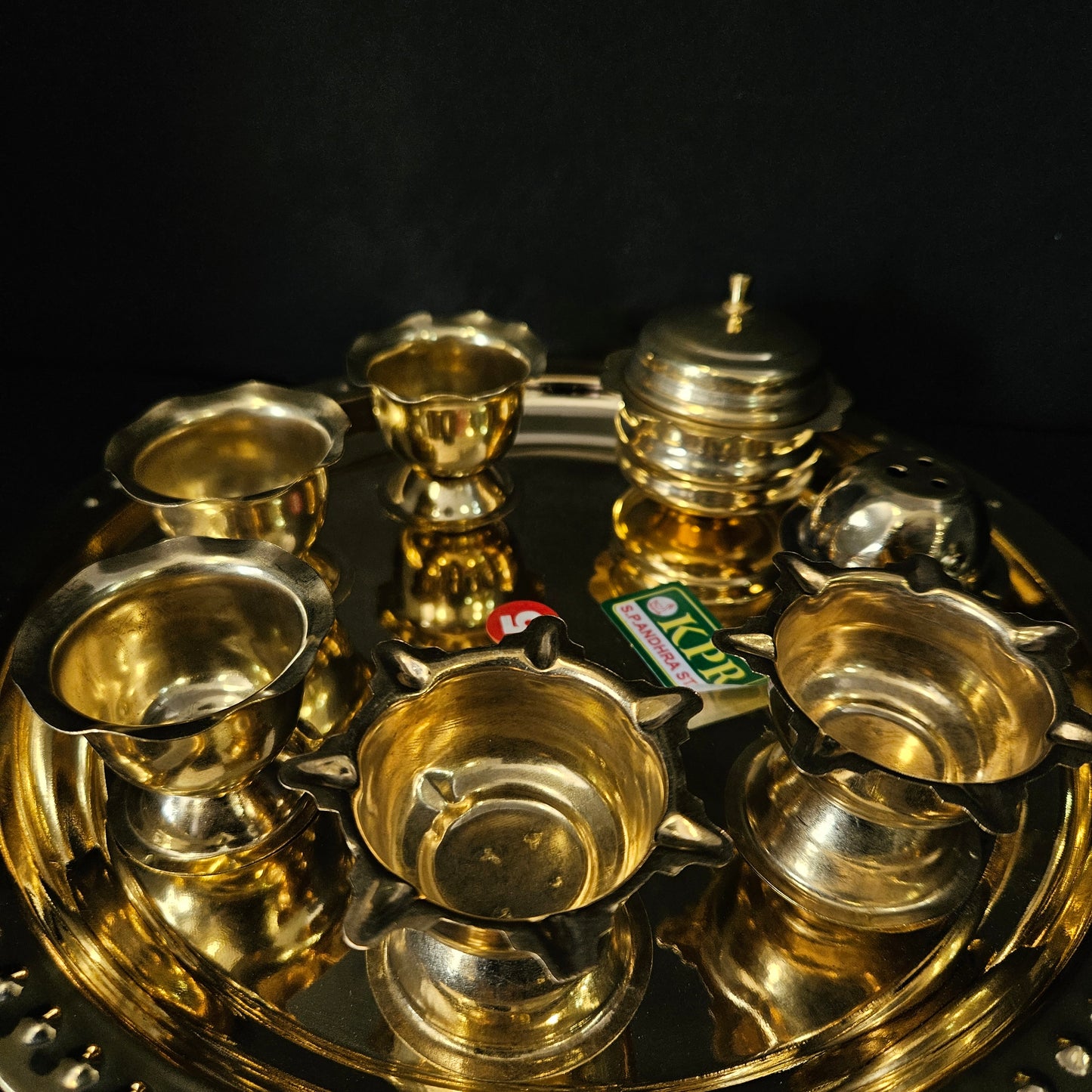 Pure Brass dhoop stick Holder/Chandan Roli/Tika Chopda Set/Chawal Akshat Haldi Dibbi/Kumkum plate