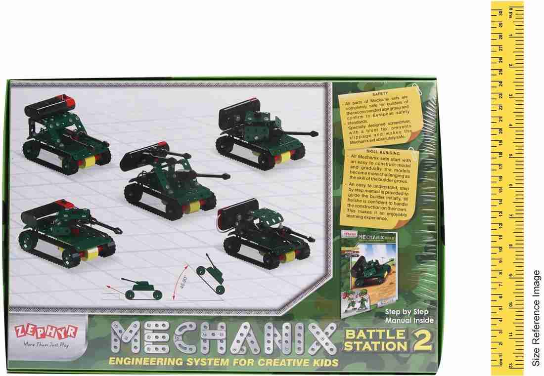 The Mechanix Battle station 2 Engineering system is designed for creative minds and promotes STEM education. With 118 pieces and 5 models to build, it provides hands-on learning and encourages critical thinking and problem-solving skills.