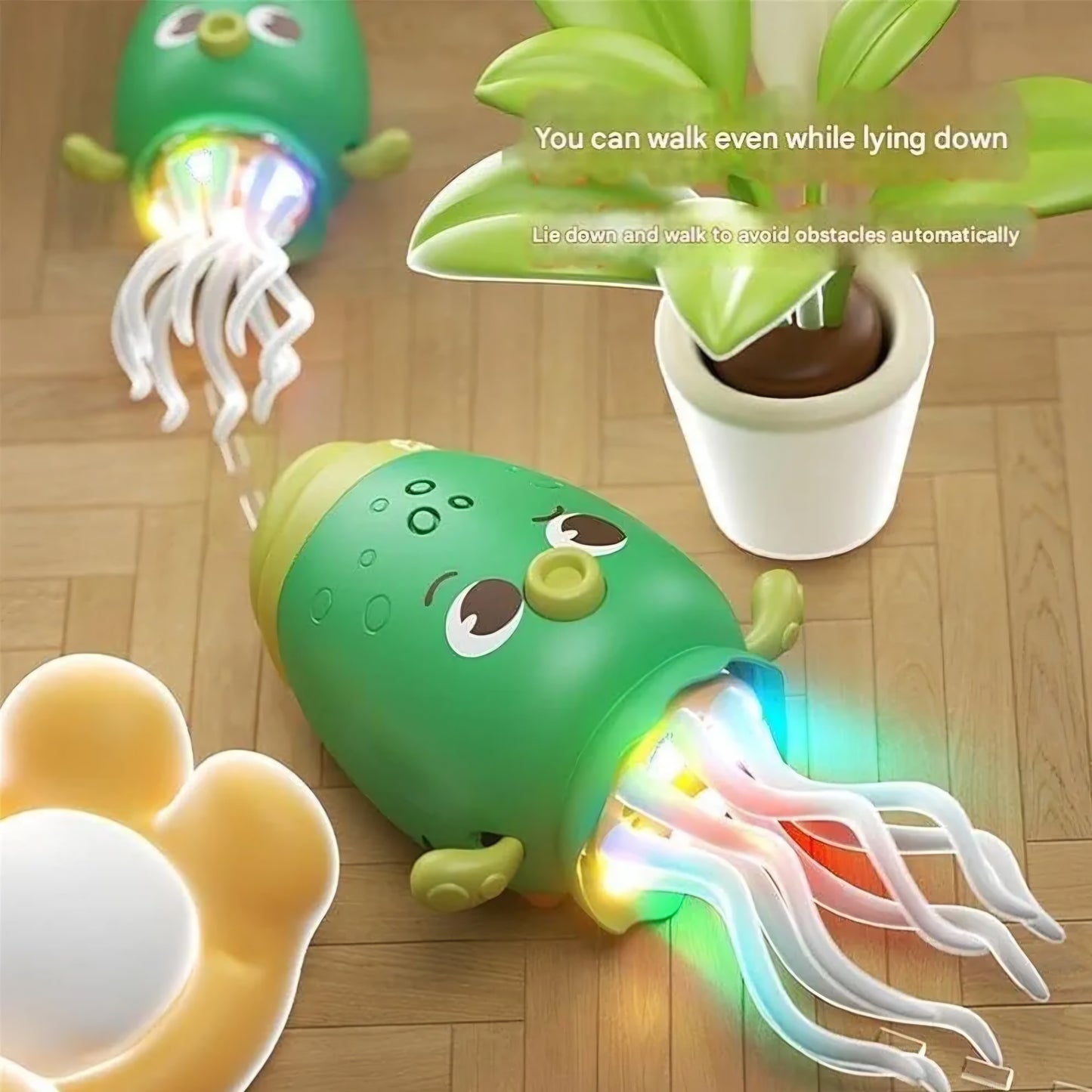 Dancing Octopus cool Twisting,lying down walking,Automatic obstacle avoidance & Dynamic sound & Light Effects for Kids