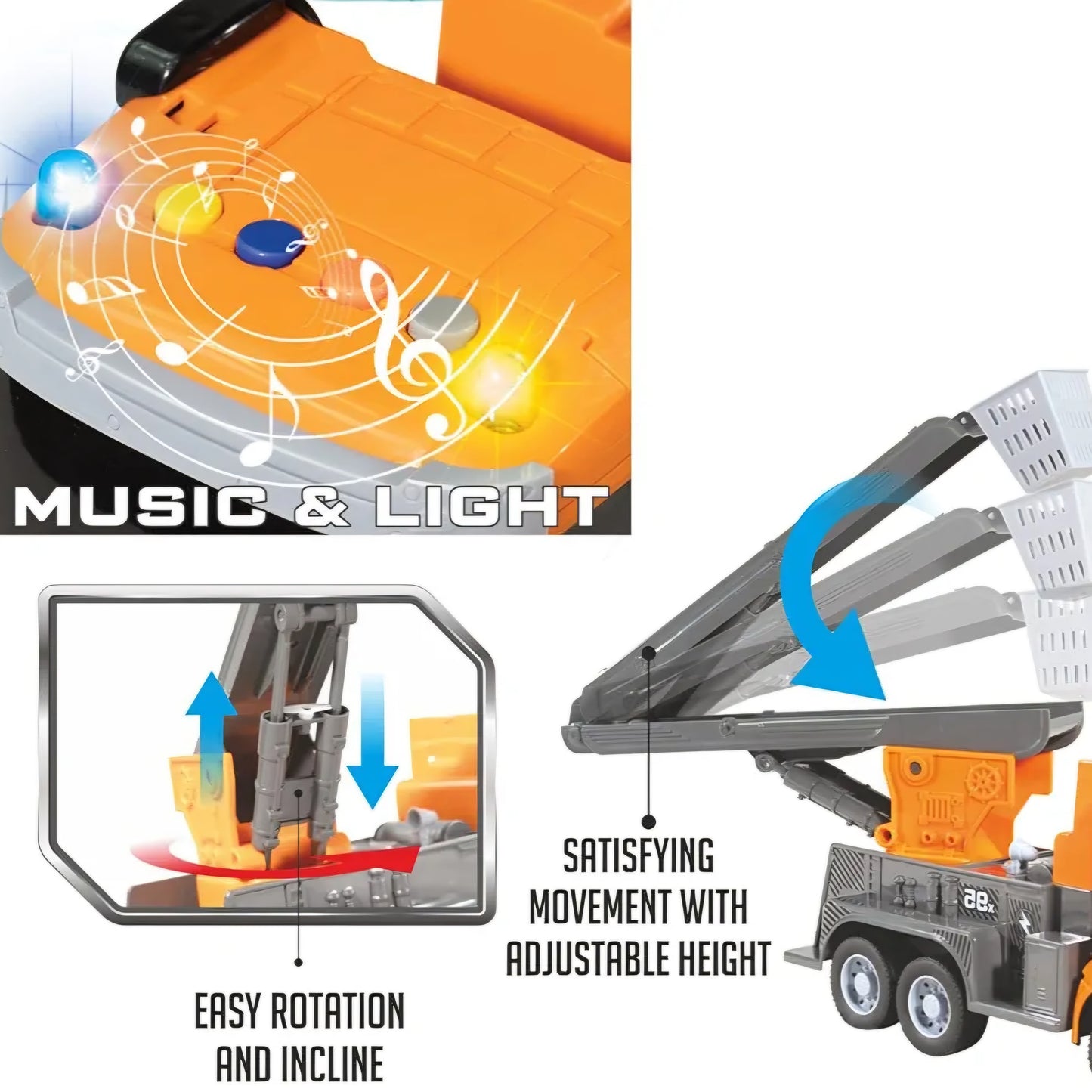 IToys Friction Powered Tele Handler/Giant Arm Truck Toy| Big Size for Kids with Pull and Push Function| Realistic Role Play | No Sounds/Lights | No Batteries Requires