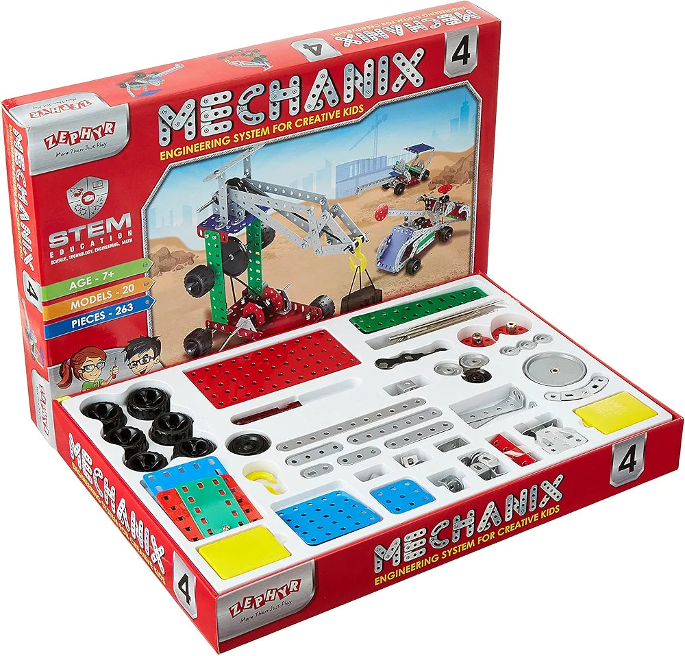Mechanix-4, DIY STEM Toy, Building and Construction Set for Boys and Girls Age 7+ Years