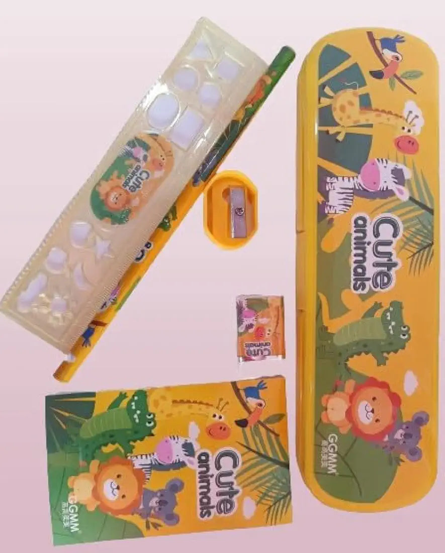 Fancy Stationery kit Set Creative Children Supplies Primary School Stationery Items for Schools Kids Sets Pencil box, Pencil, Pencil Sharpner,Notebook,Ruler,Pencil Hat,Eraser