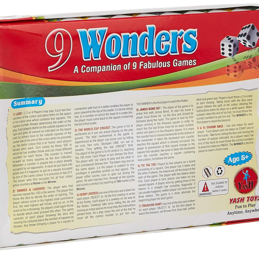 9 Wonder Games - A Companion of 9 Fabulous Games for Endless Entertainment