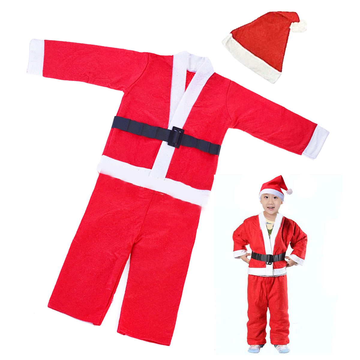 Santa Boy Dress with jacket,Trousers,Belt&Cap for ages 0-3years