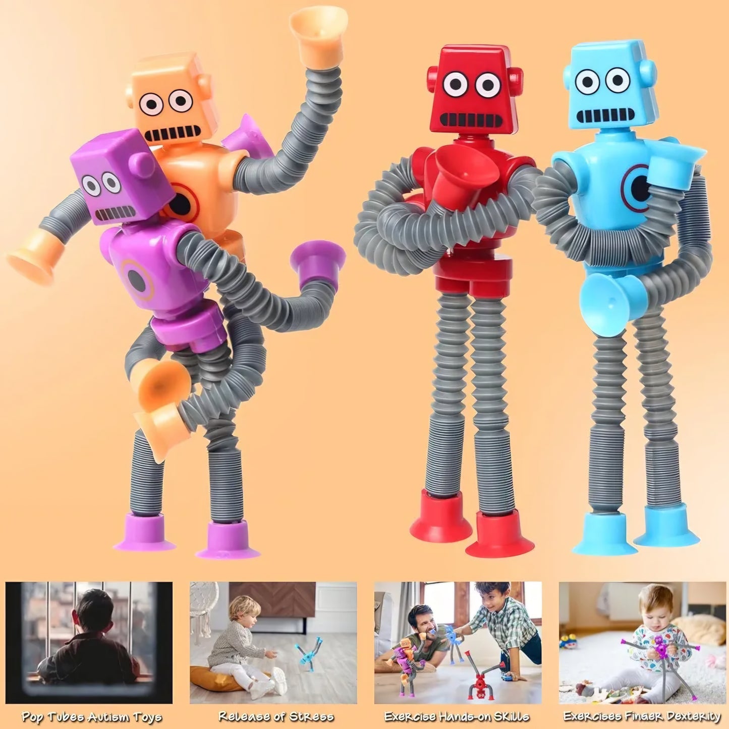 Flexible Fighting Robots | Suction Feet & Bendable Arms | Fun Interactive Robot Toy for Kids Boys Age 2-5 | Battling Game Robots for Boys | Robot Toys for Kids return gifting
