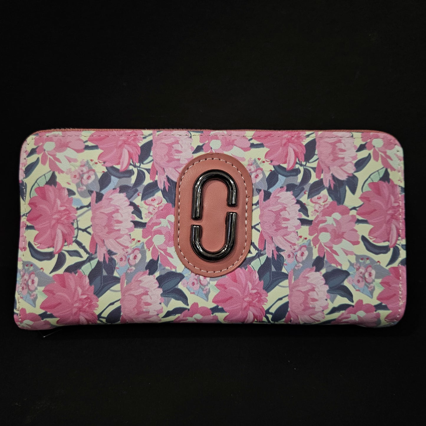 Leather Thin Slim Wallets for Women Cute Bear Stars Wallet for Women with Double Zipper