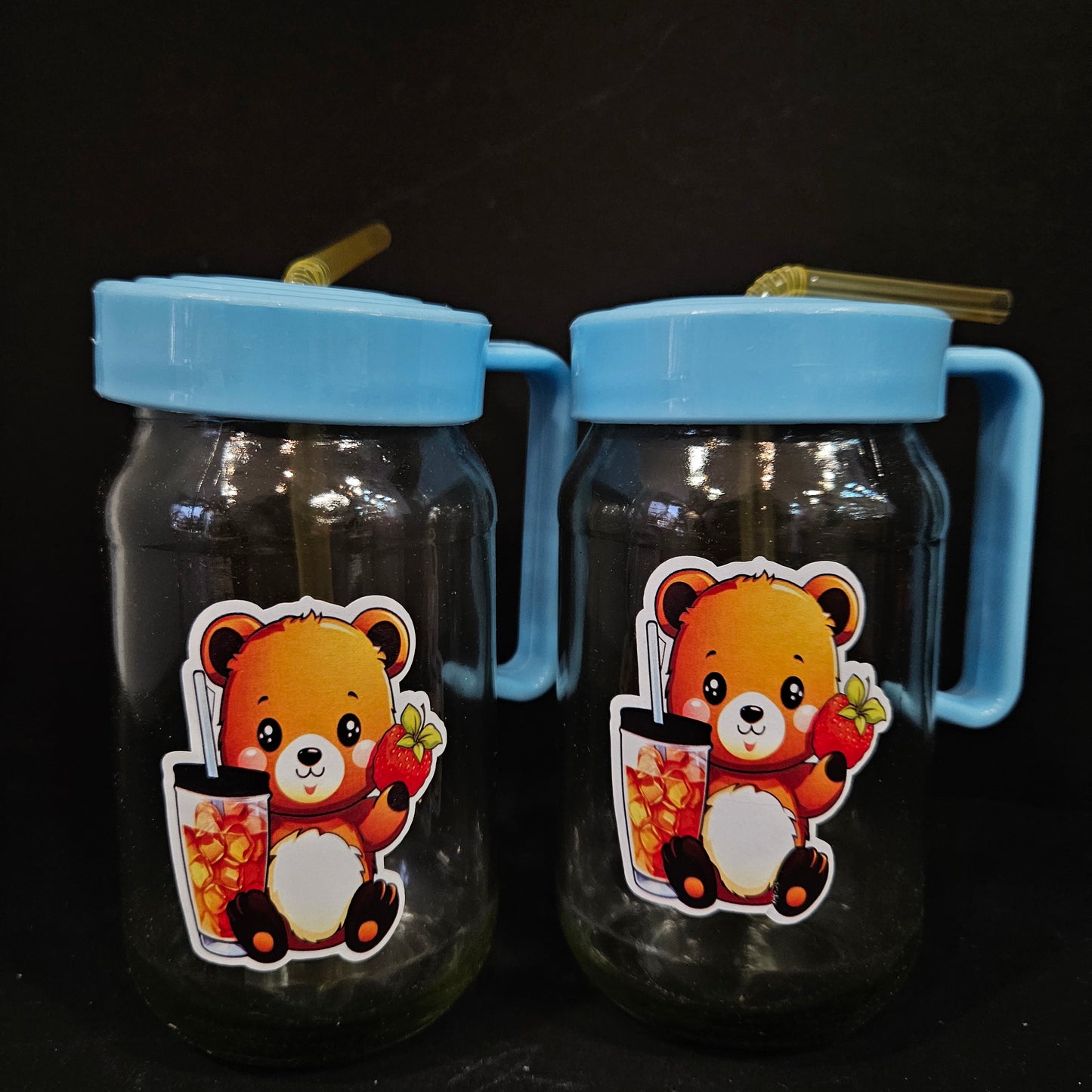 Shelly glassware mojito 2 pieces jar set with straws perfect for kids