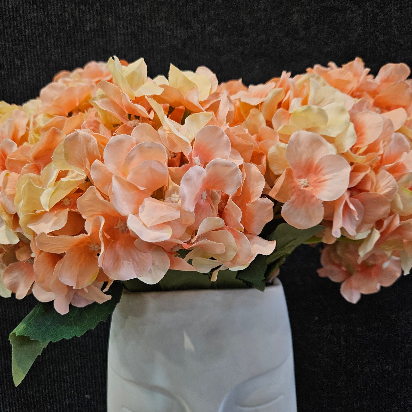 Beautiful Artificial Hydrangea Bunch with Peach Flowers for Home Decoration