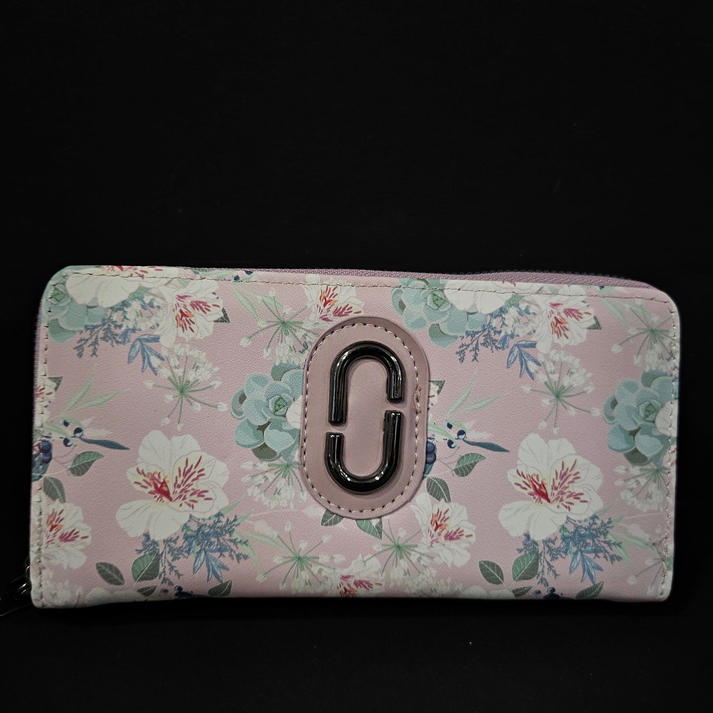 Leather Thin Slim Wallets for Women Cute Bear Stars Wallet for Women with Double Zipper