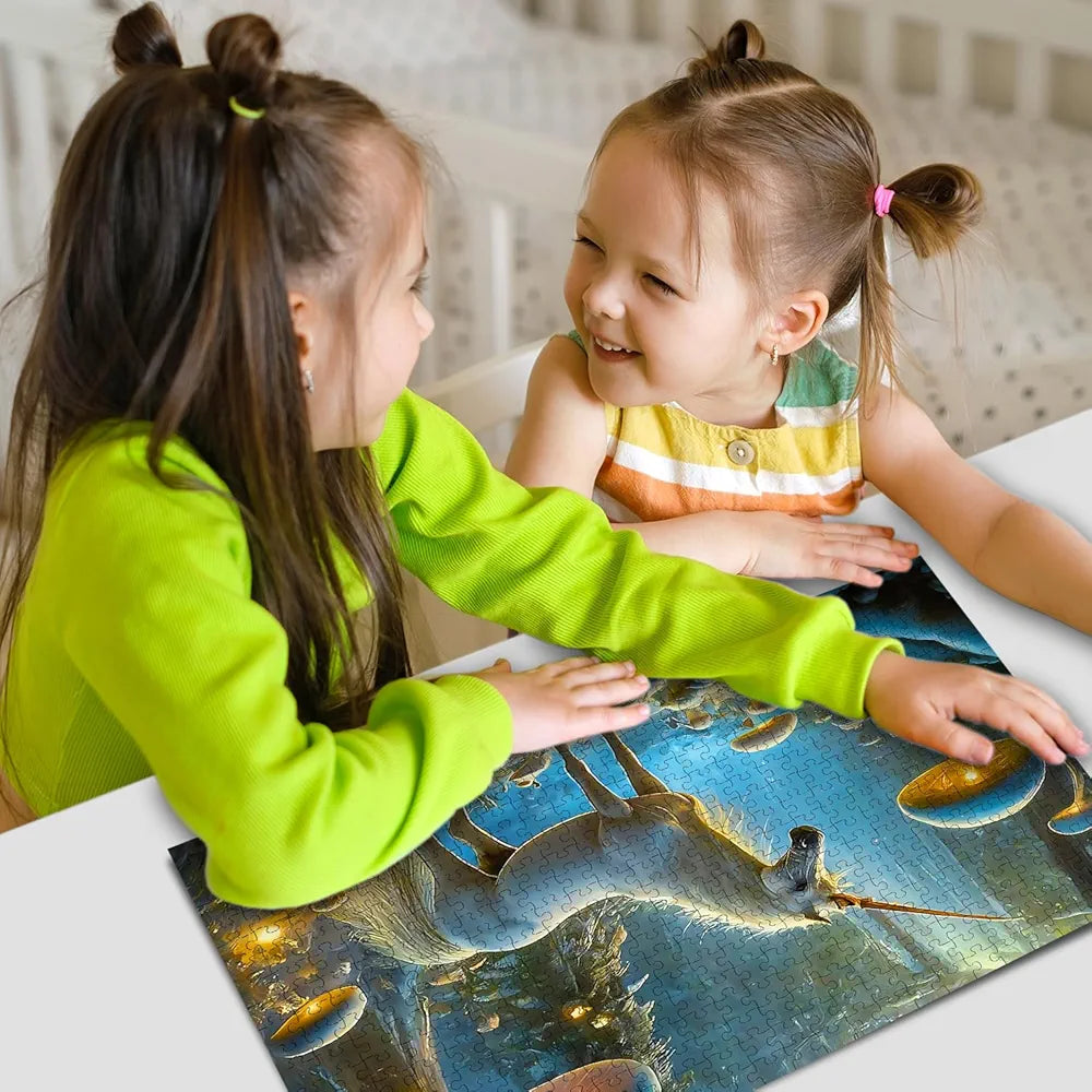 Unicorn Jigsaw Puzzles for Kids and Children – Realistic Illustration Challenging Brain Booster Gifts, Fun and Creative Game 500pcs