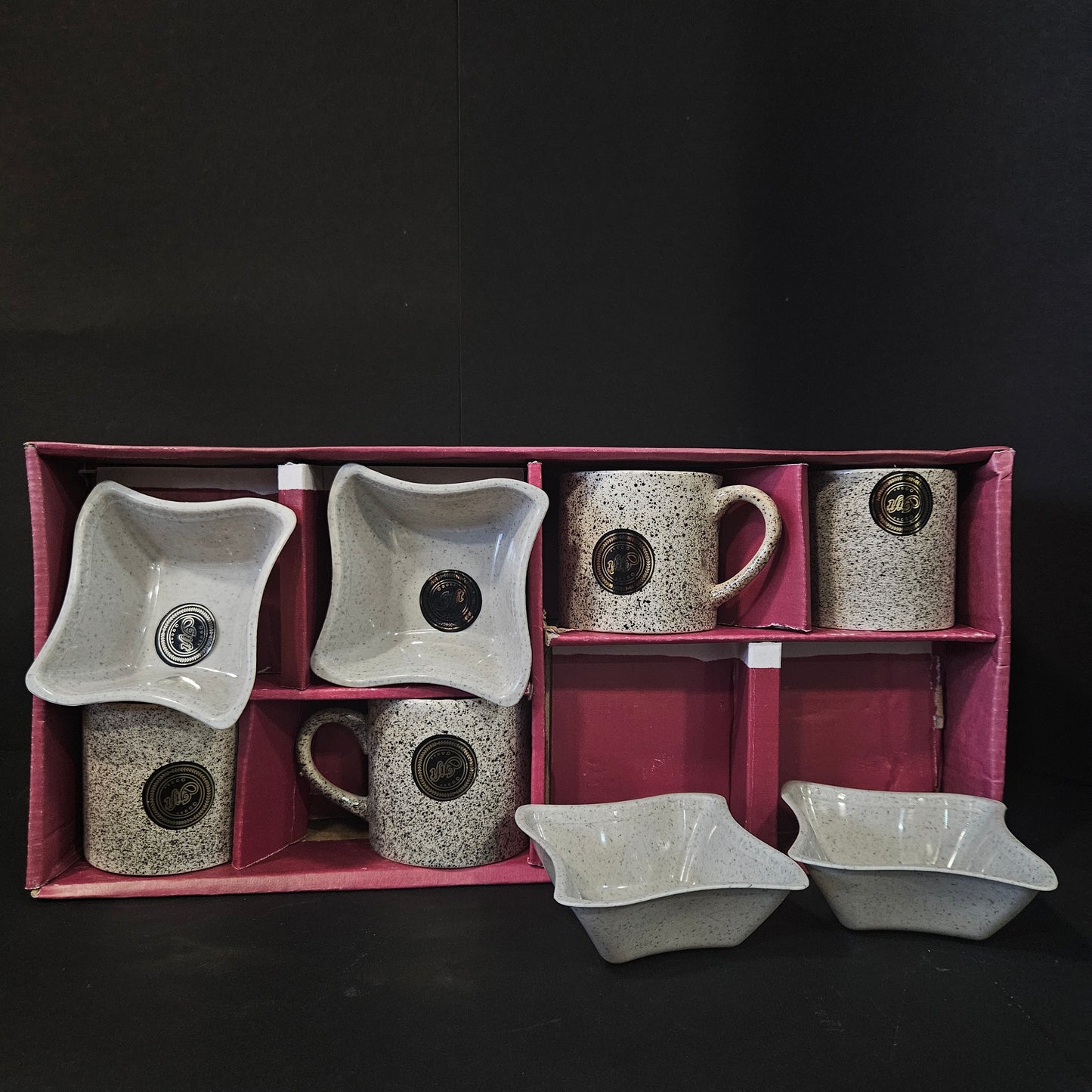 Taj expensive range 4 pieces Ceramic cups & 4 pieces snack cups perfect for Return gifting purpose