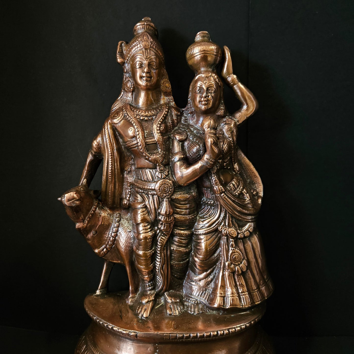 Brass Made Shri Radha Krishna Idol with Darling Cow/ Radha Brass Idol