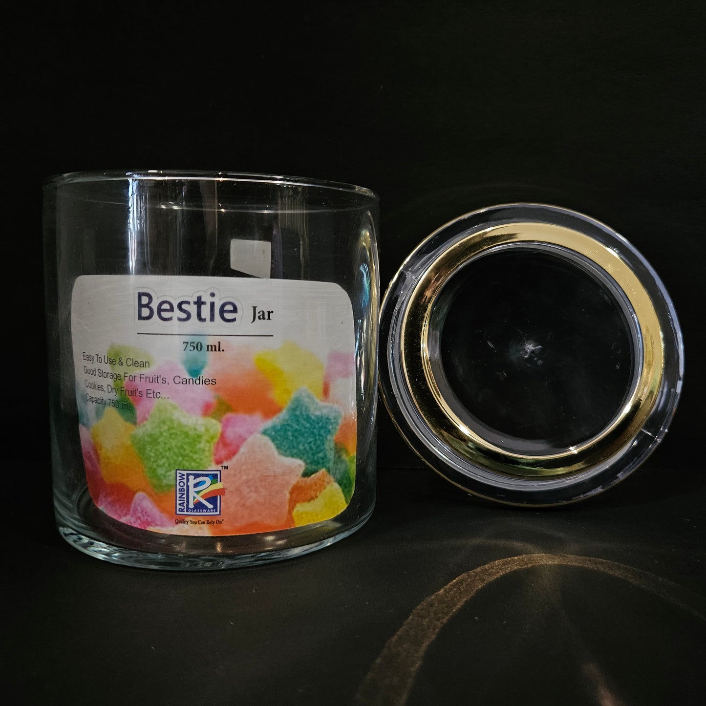 Rainbow glassware Bestie 750ml storage jar with quality you can rely on for multi purpose usage storage jar