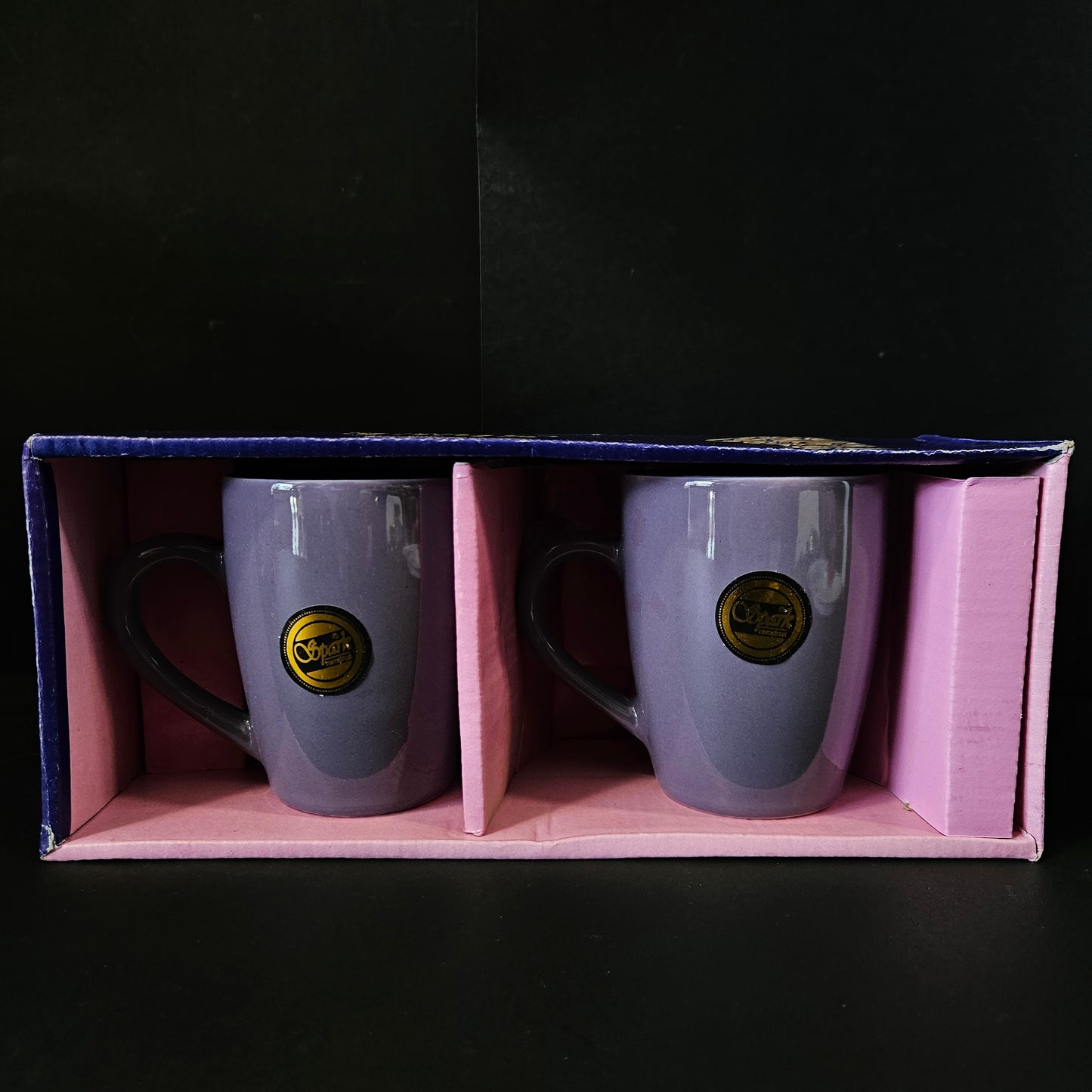 Spark international clear Crystal Leaf Sleek 2 pieces set Coffee Mugs