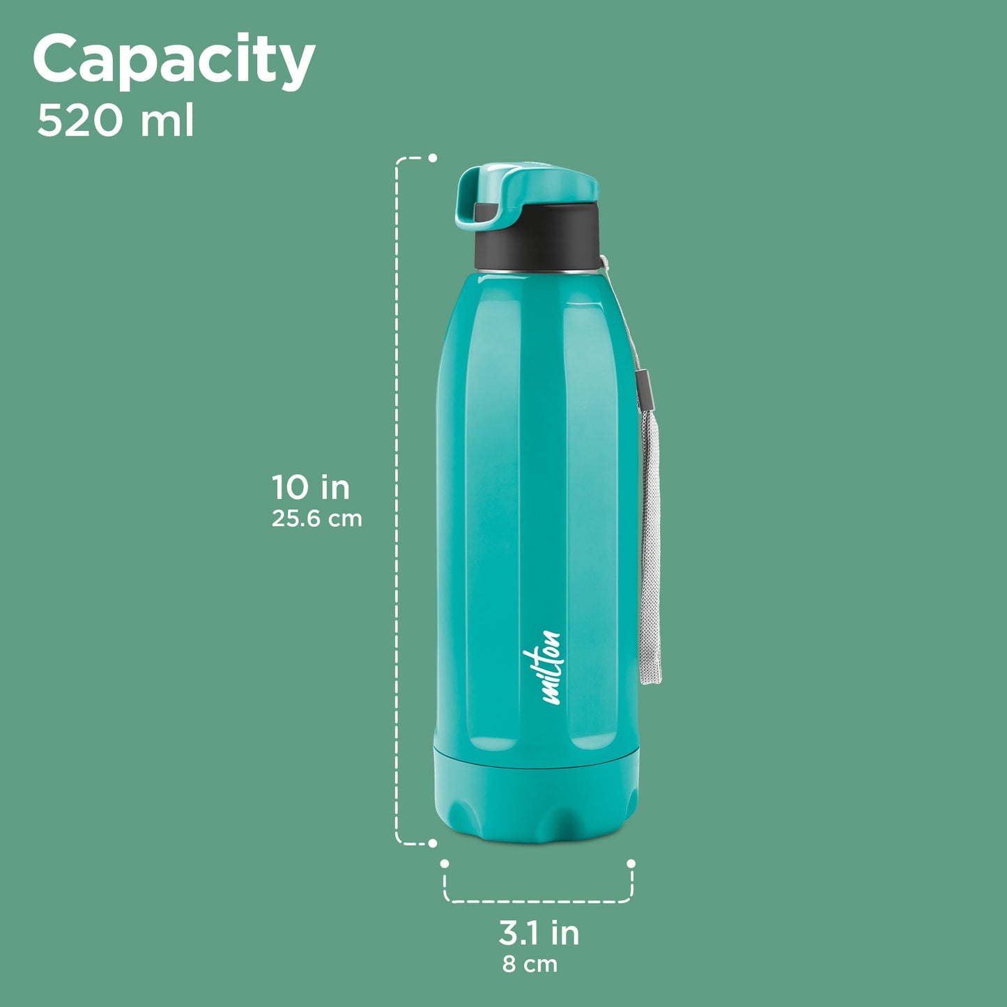 Steel Meridian 600 (Milton) User-friendly design & spill-proof spout lid (520ml)