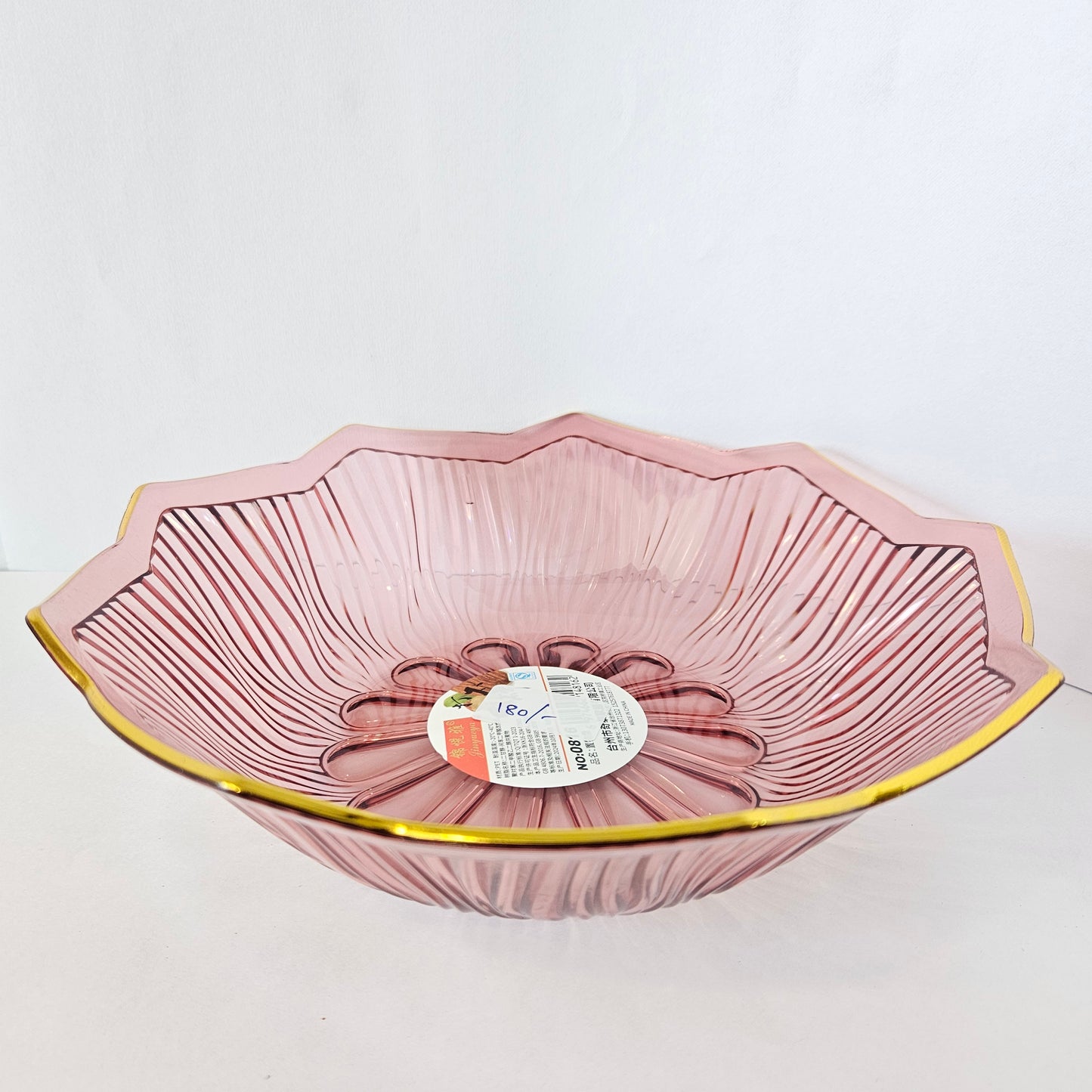 Flower Shaped designer plate,Crystal Clear transparent Appetizer Plates Snack Fruit with Golden Edges