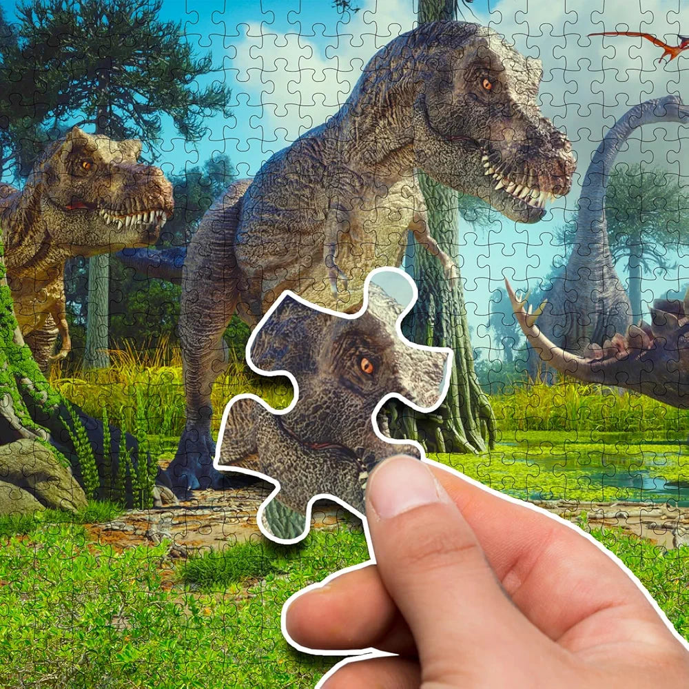 Dinosaur Jigsaw Puzzles 500-Piece for Kids and Childrens – Wild Animal, Gifts, Fun and Creative Game - Ages 6+