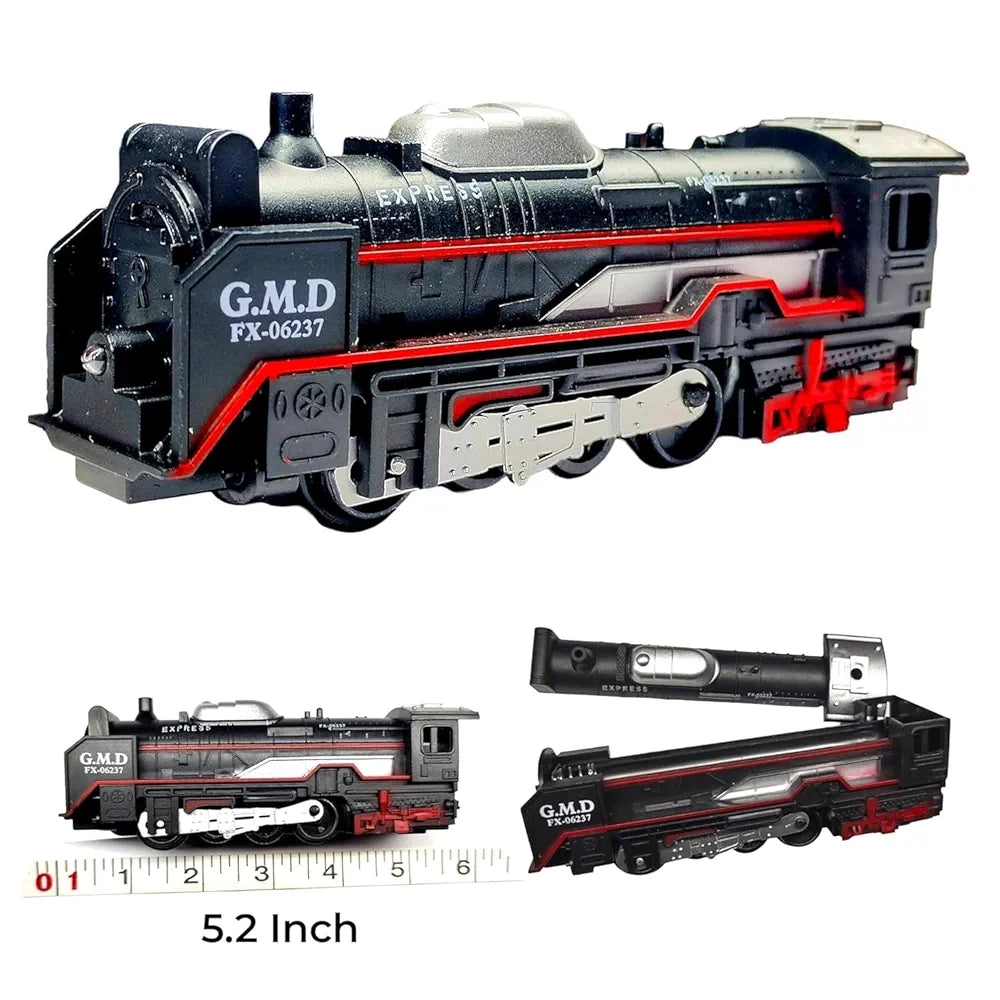 Black Colour Toy Train for Kids |19 pcs Plastic Train Set | Battery Operated Train Engine Toy for Kids | High Speed Engine Train with Round Track
