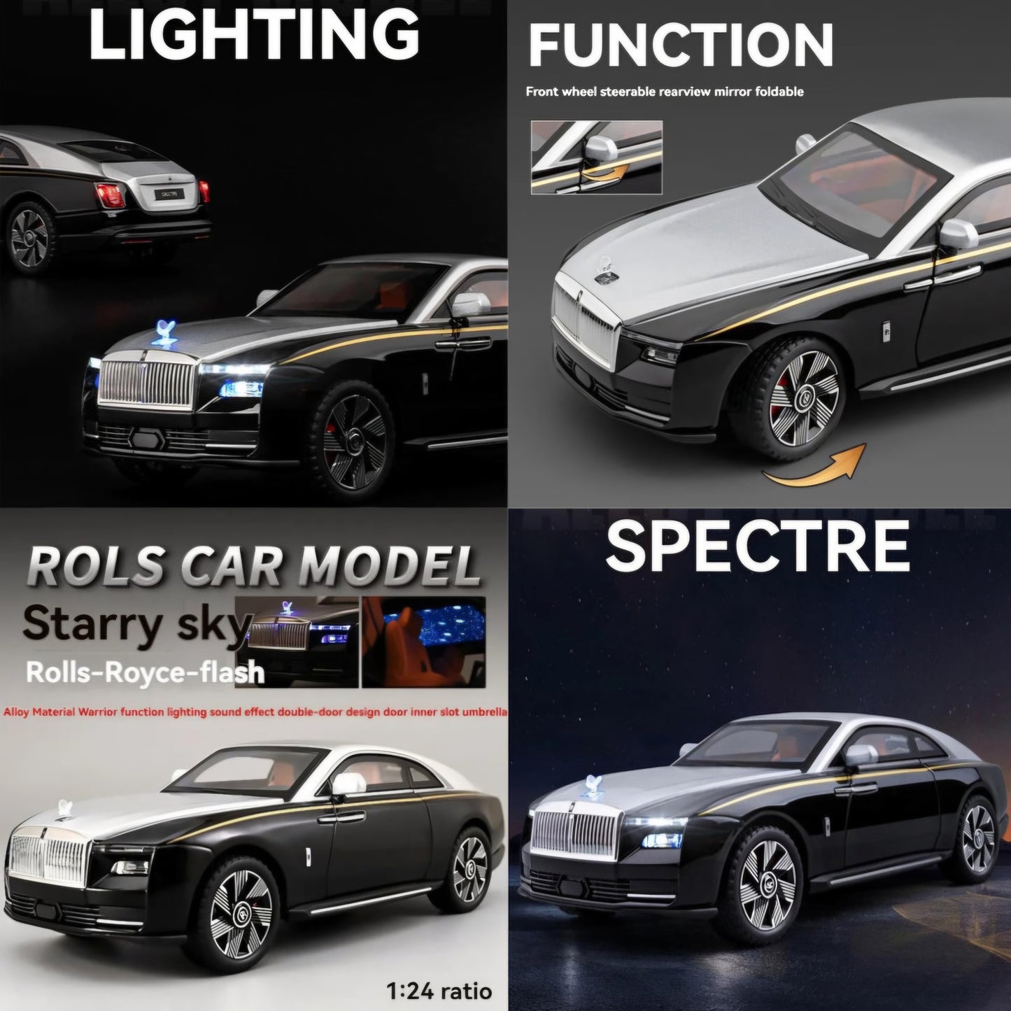 rolls royce Spectre Diecast Metal Pull Back Car