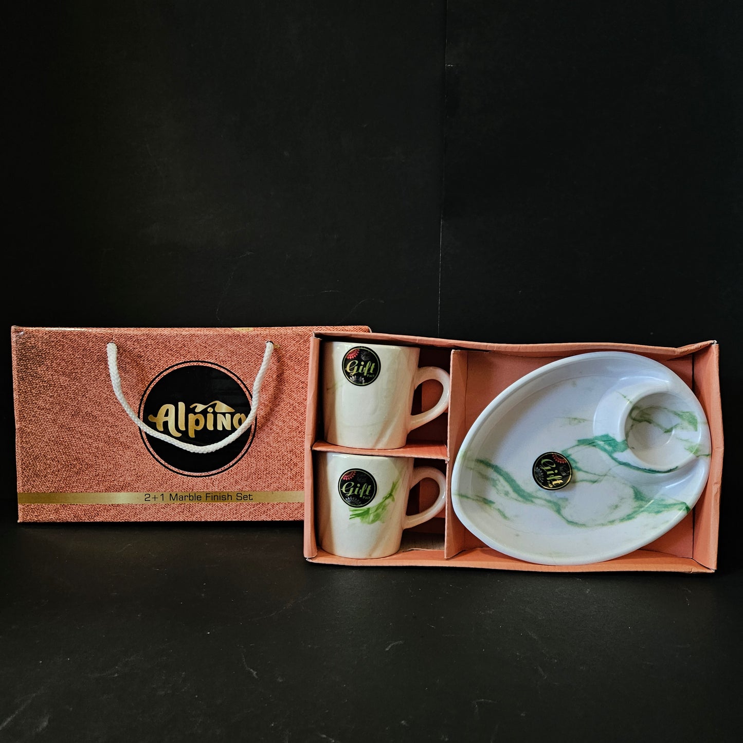Kanch Alpino Ceramic 2 pieces set & 1 serving tray with Sauce dip