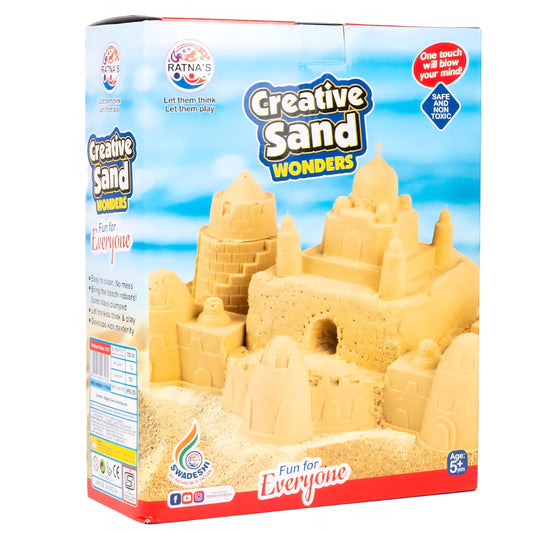 Creative Sand Wonders 500g with Big Moulds for Indoor Beach Fun Kinetic Sand Smooth and Non Sticky for Kids