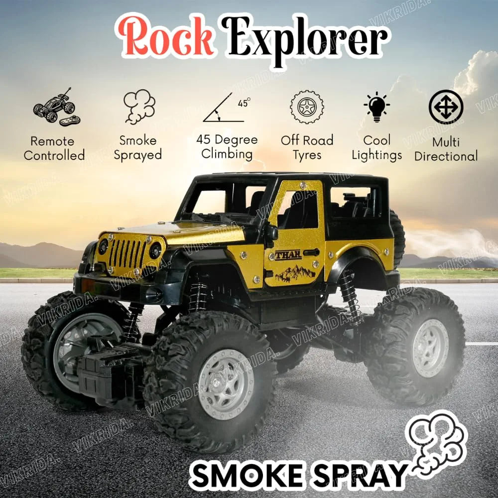 Rock crawler Alloy material DIE-CAST metal Remote control car rechargeable battery and fashion spray design