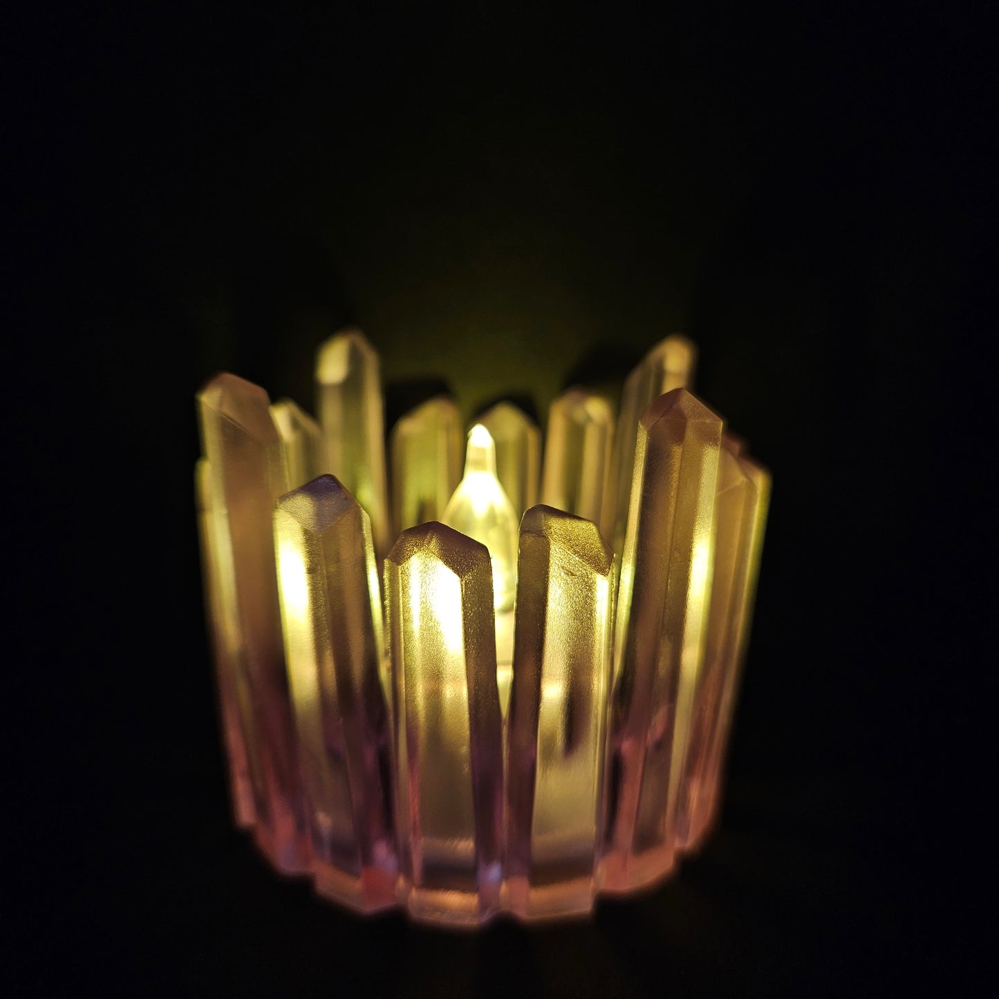 Crystal Shape Epoxy Resin Casting Tea Light Candle for home Decor