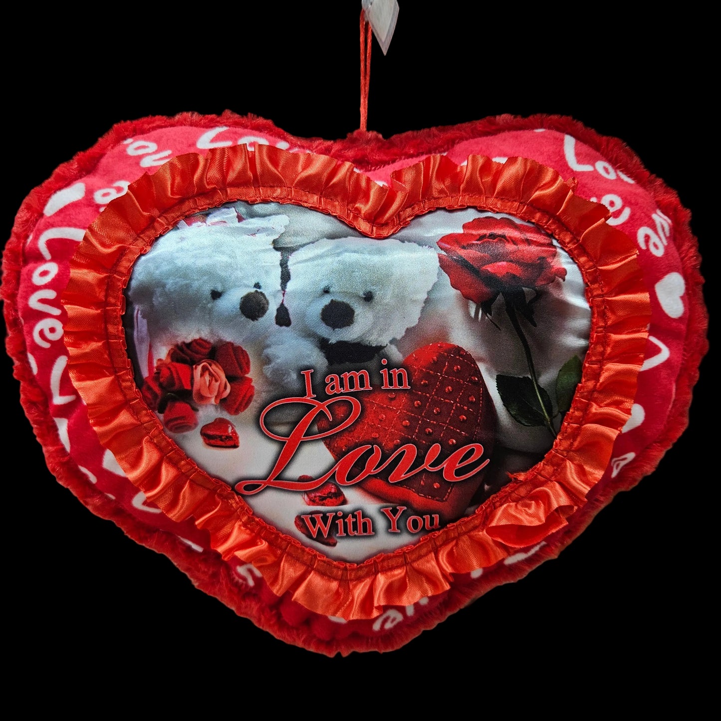 Valentine Gift Heart Shape Cushion Pillow with love quote printed Valentine's Day Love Pillow