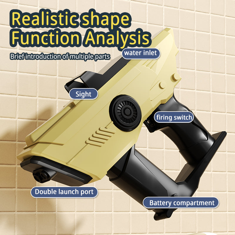 Electric Double splash Water Gun Double nozzle Continuous Water Jet with Large-capacity Toy Gun.