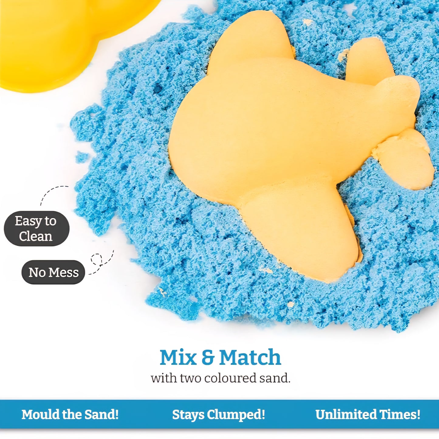 RATNA'S Fancy Sand 400g with Big Mould for Indoor Beach Fun and Relaxation Kinetic Sand Kit Activity Toys, Soft Sand Clay Toys for Boys & Girls