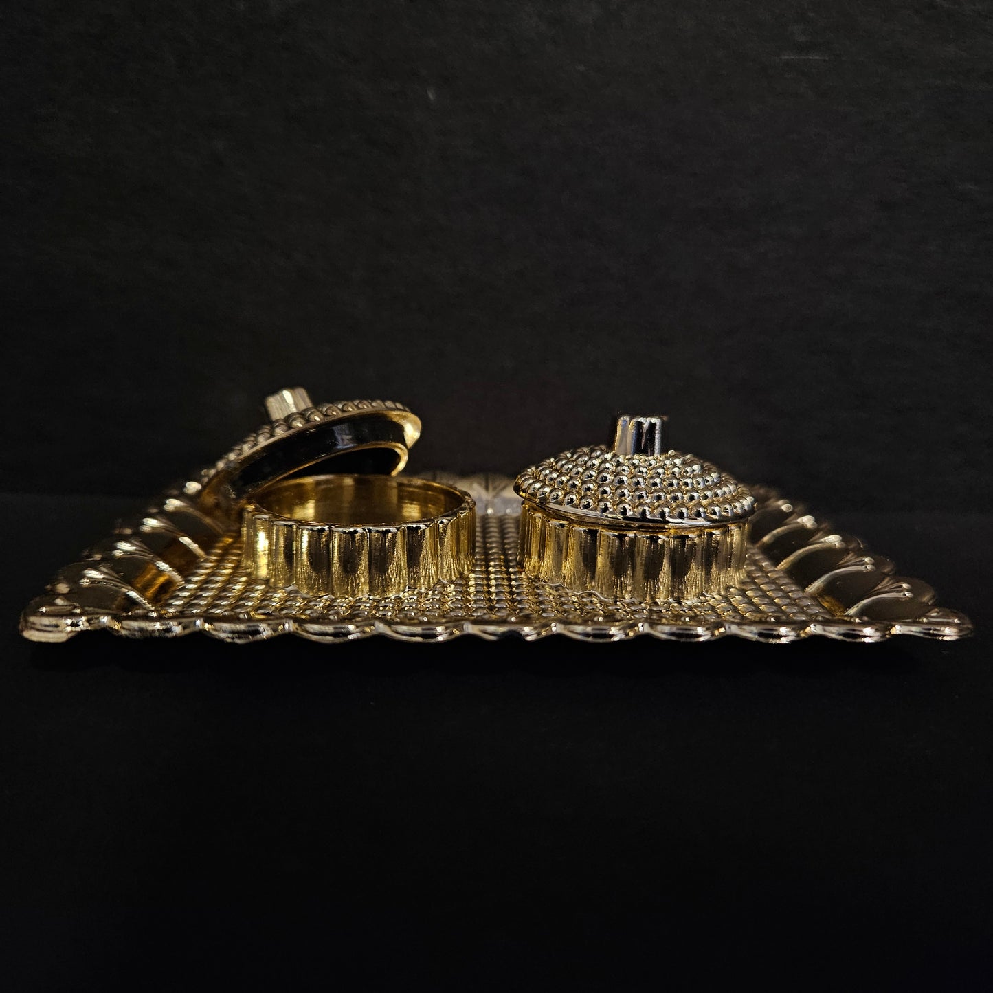Rectangular Shaped kum kum tray with slots with Lids for haldi & marriage Return Gifts