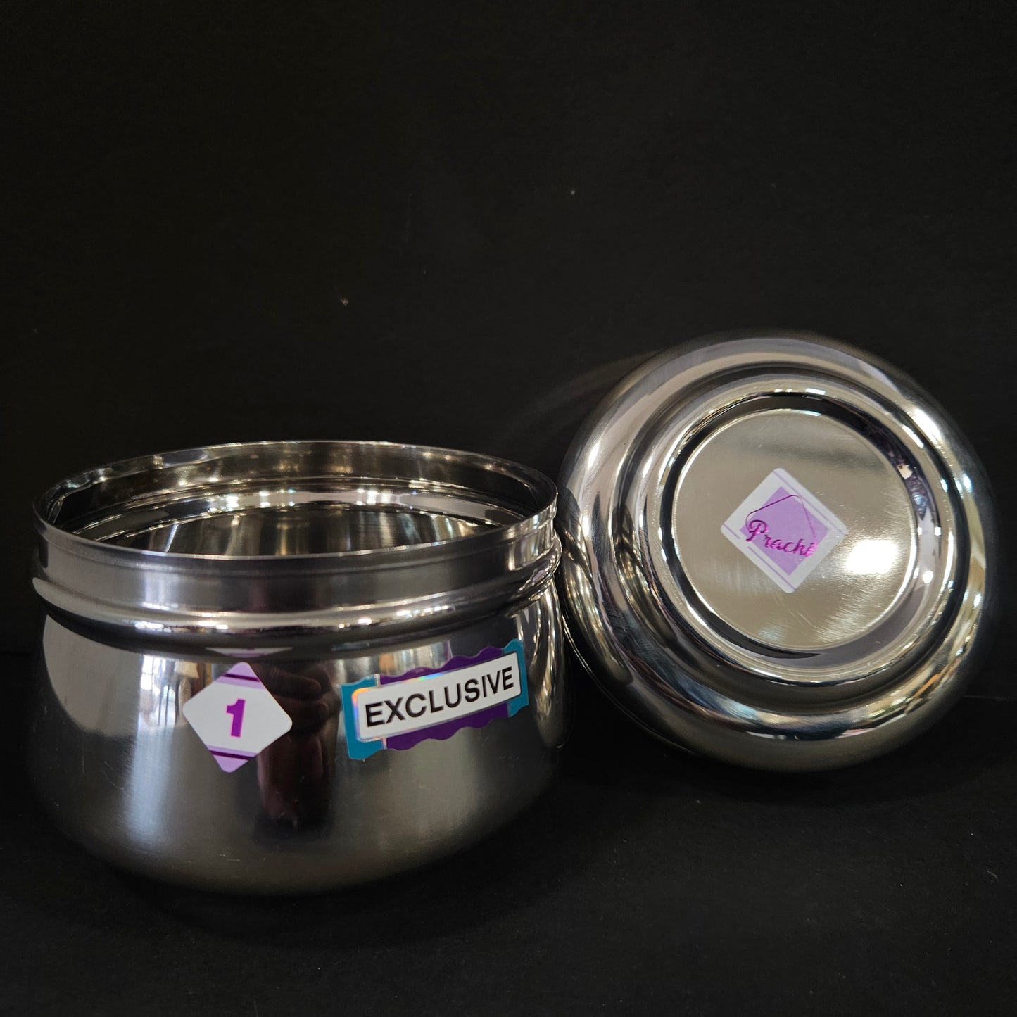 Stainless Steel Round storage box with lid perfect for Return gifting purpose