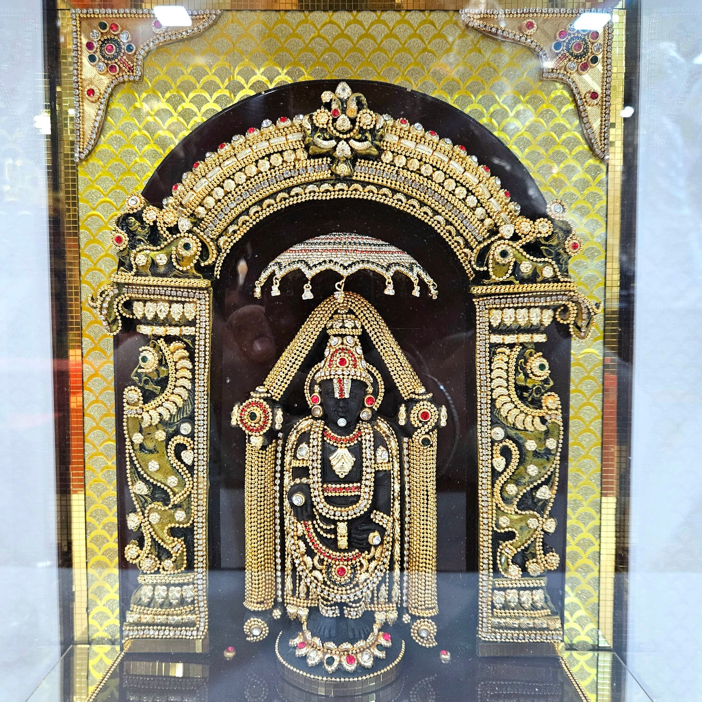 Lord Venkateswara tirupati Balaji 24 carat Gold Plated Cabin Idol for Pooja Room & Home Decor