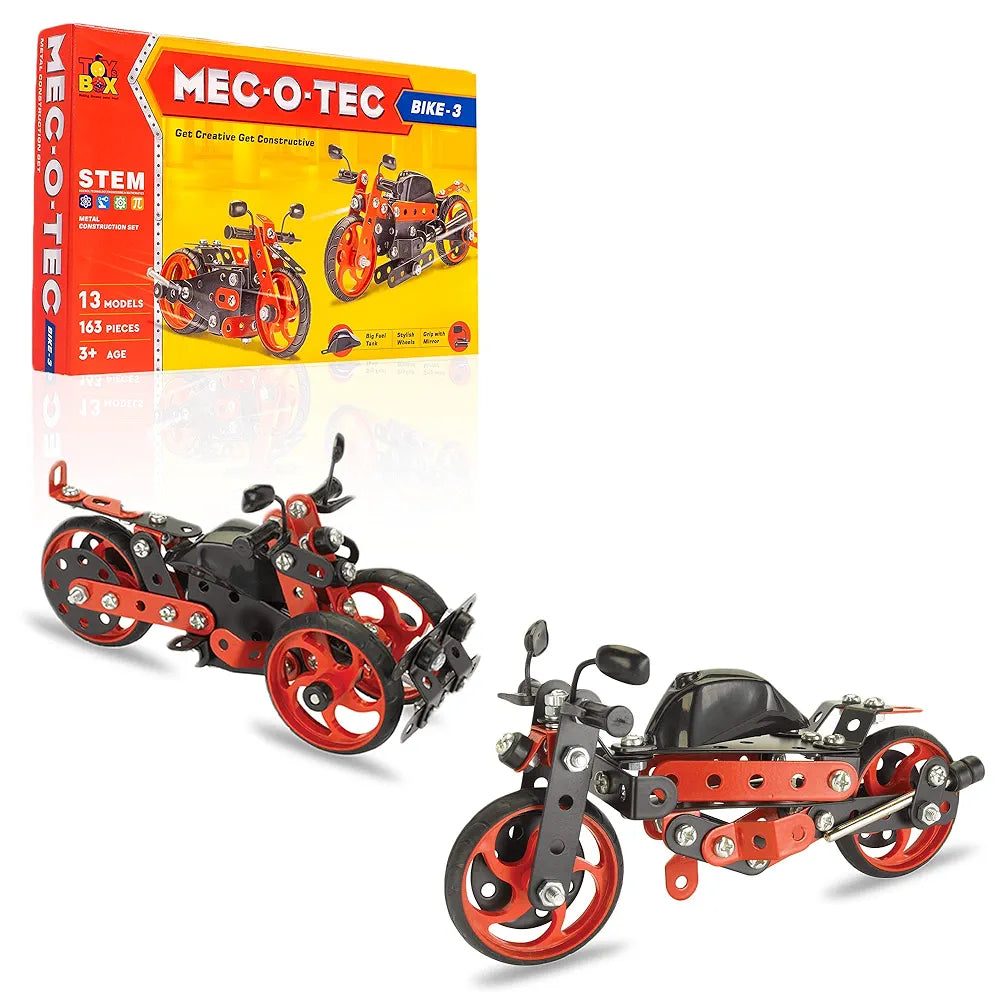 MEC - O - Tec Bike 3 Metal Construction Toy, Building Blocks, Educational Toys for 6+ yrs Boys and Girls