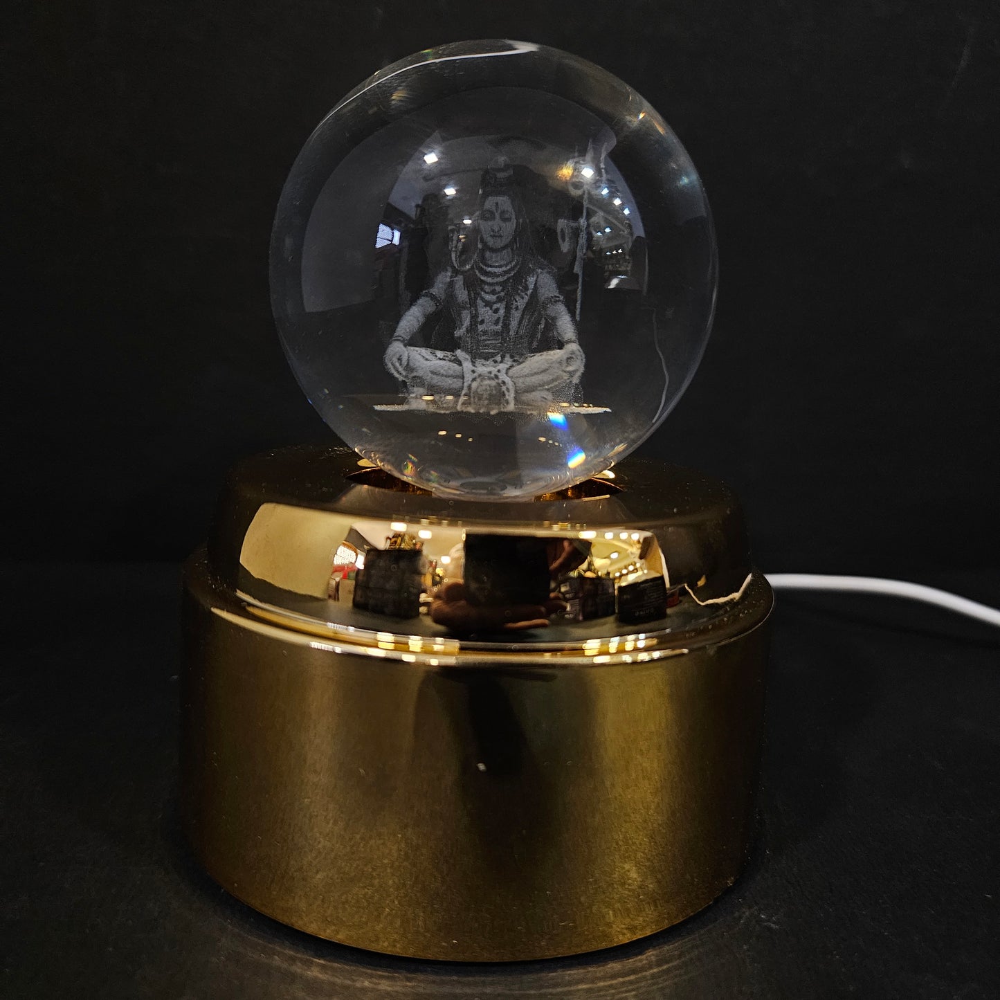 Crystal Ball Night Lamp, Solar System Light, USB Table Colorful Wooden Crystal for Home, Office, Birthday Gift