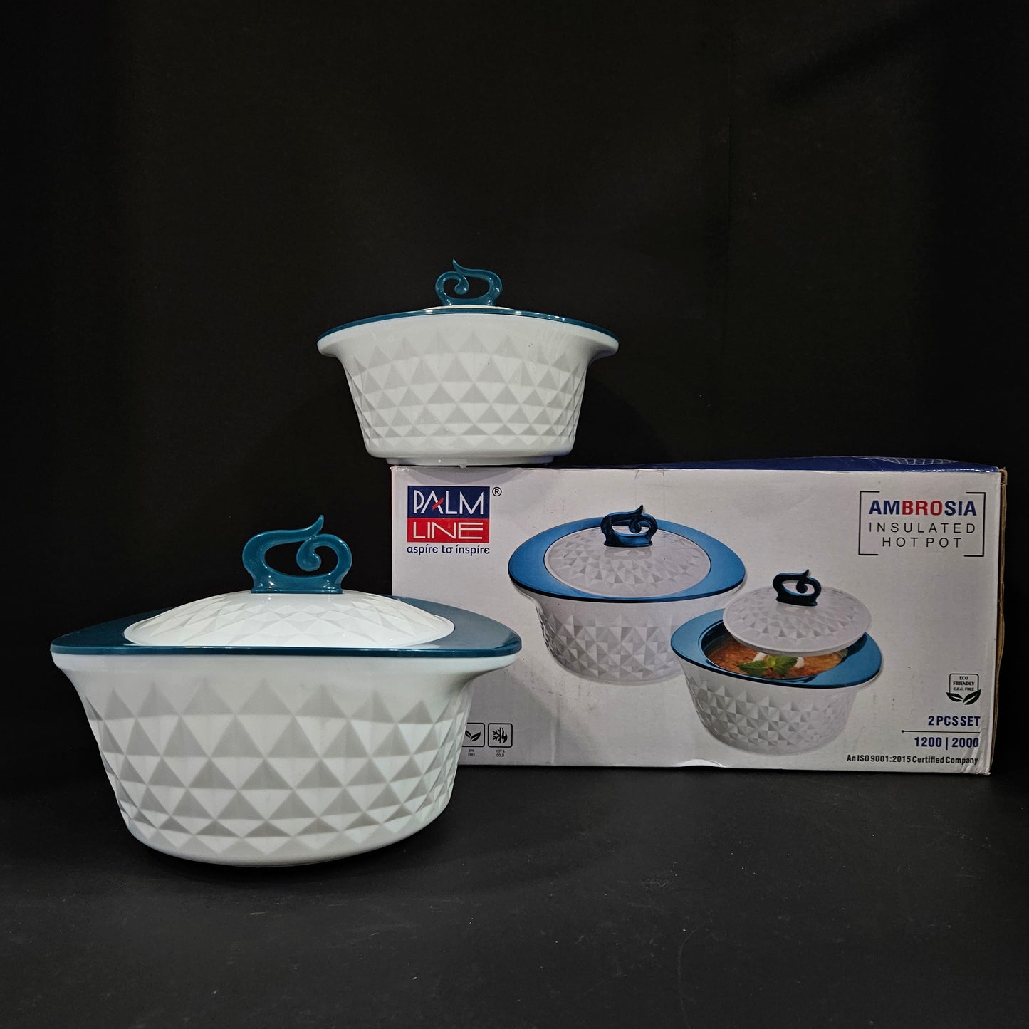 Palm Line aspire to inspire Ambrosia Insulated Hotpot 2 piece set with 1200ml & 2000ml hot packs