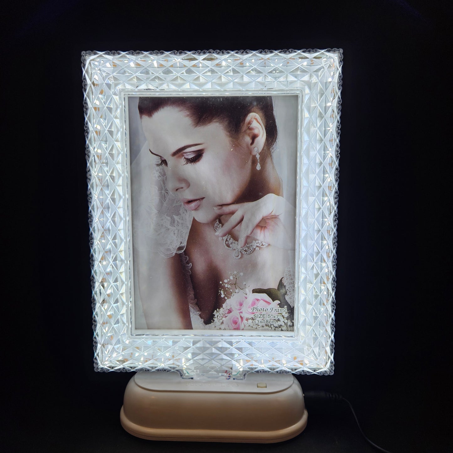 Beautiful Crystal designer Photo Frame with Button Operated