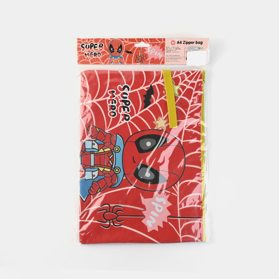 Marvel & cartoon super heros themed A4 Size Zipper bag