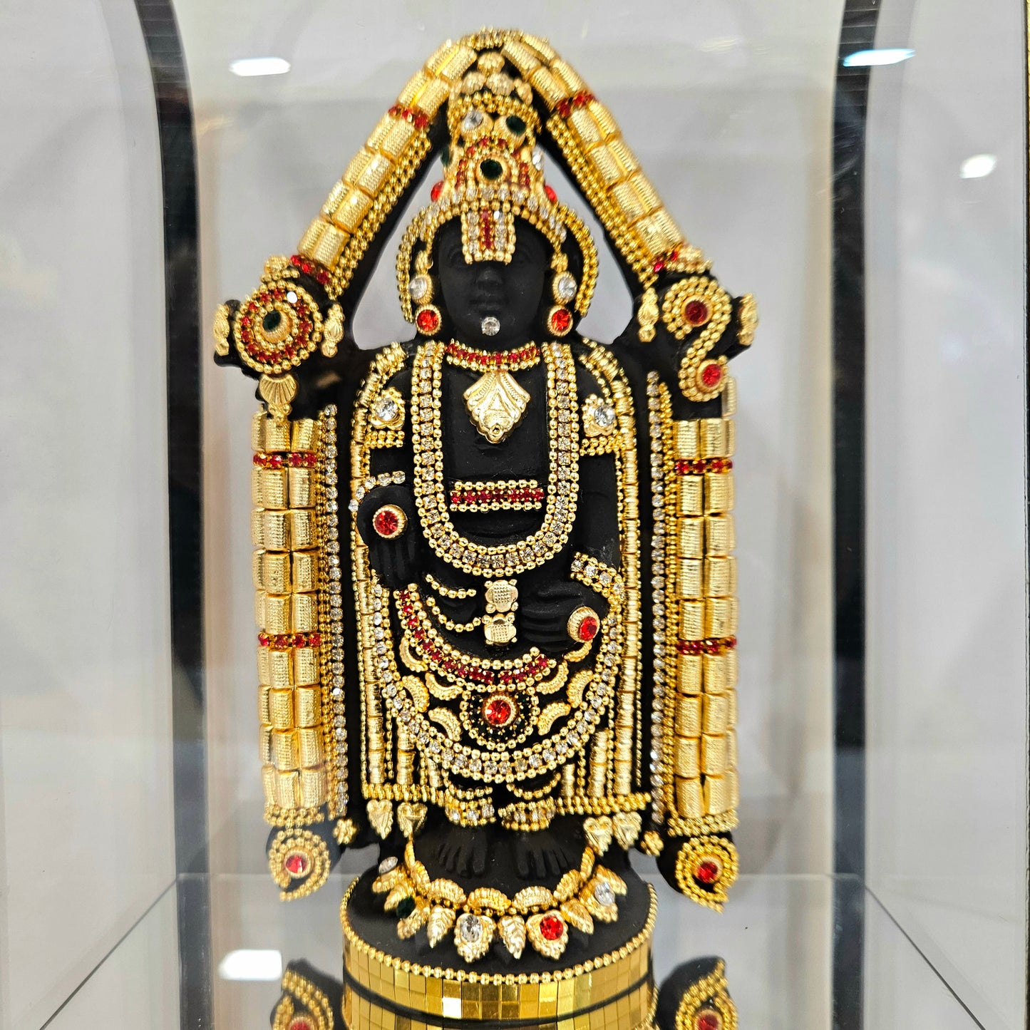 Imported 24carat Gold Plated Cabin Idol with stones Decorated of Lord Balaji for Puja Room Or Home Decor