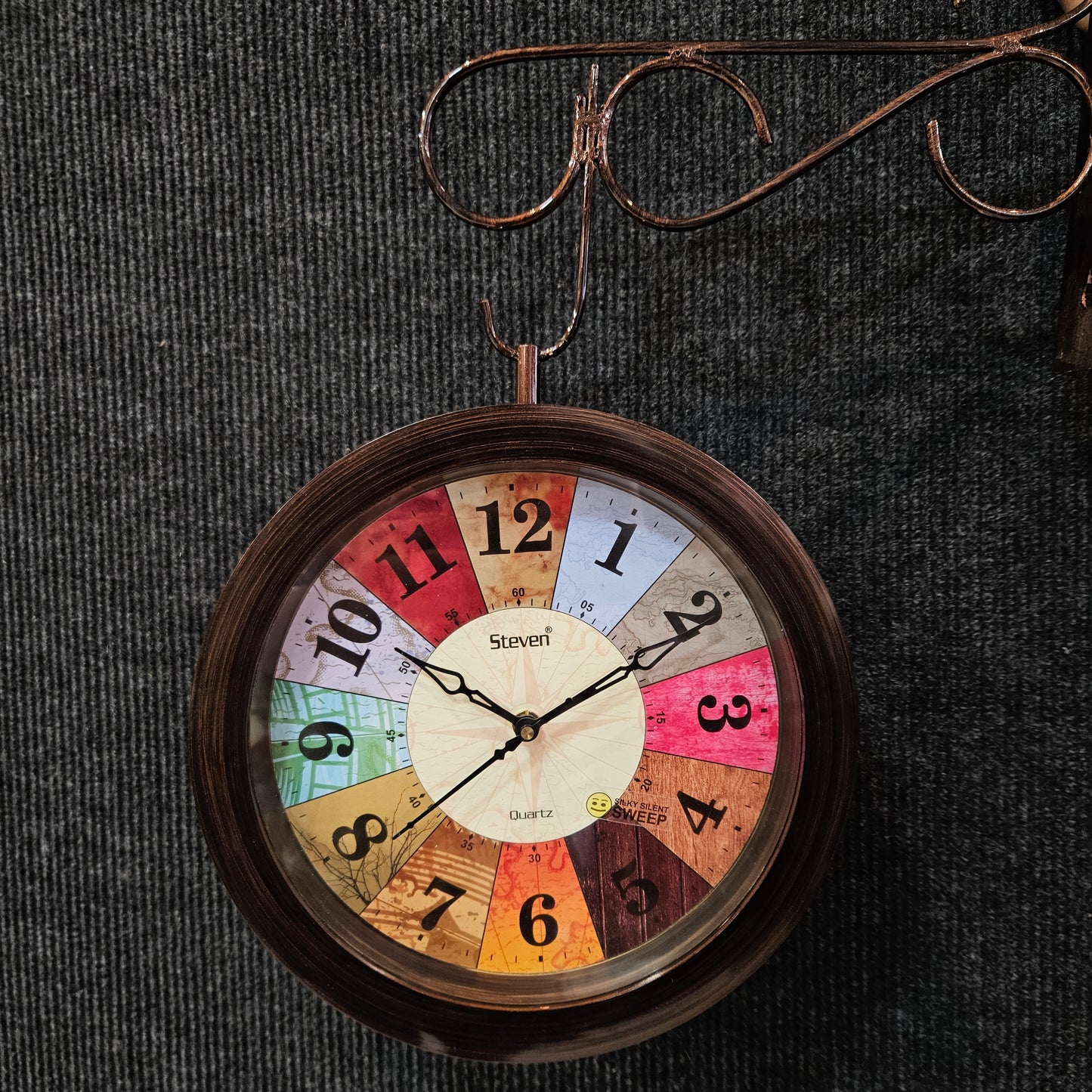 Analog vintage station Clock with multi colour Wall Clock for Bedroom, Hall, Drawing Room and Home