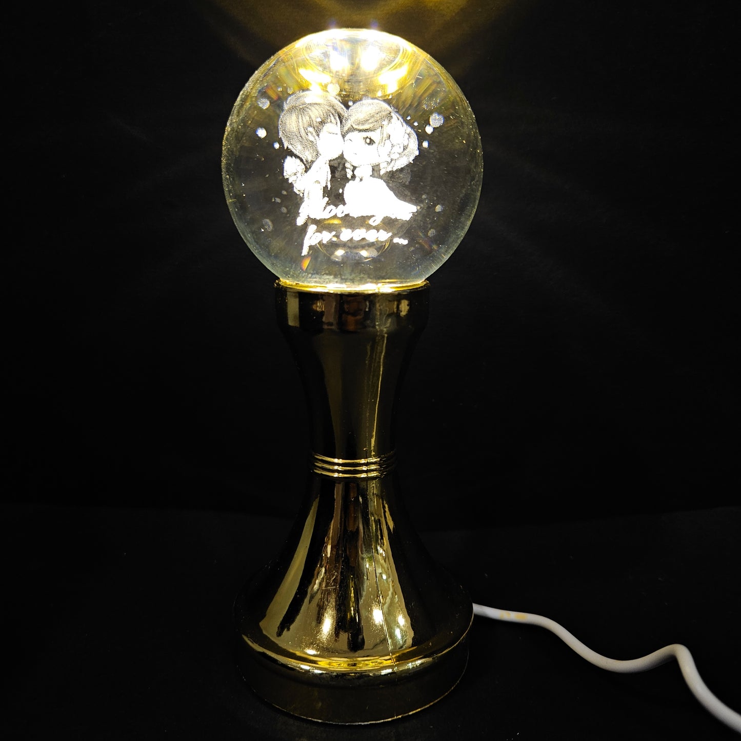 Crystal with Golden Stand for Positive and Prosperity for Home,Table & Office Decor