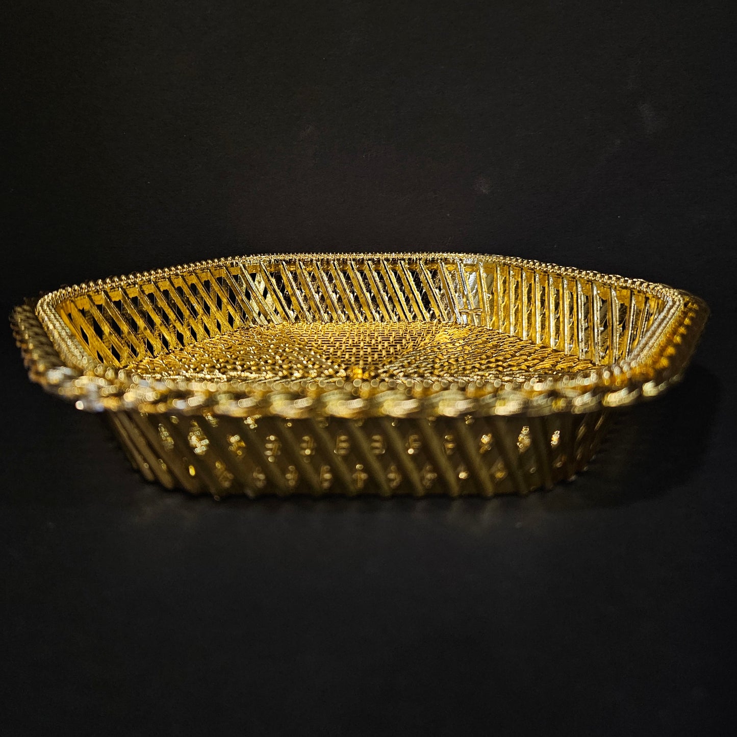 Golden Hamper Basket Vanity Tray Decorative Baskets for Home Keerthi Gifts Rajahmundry
